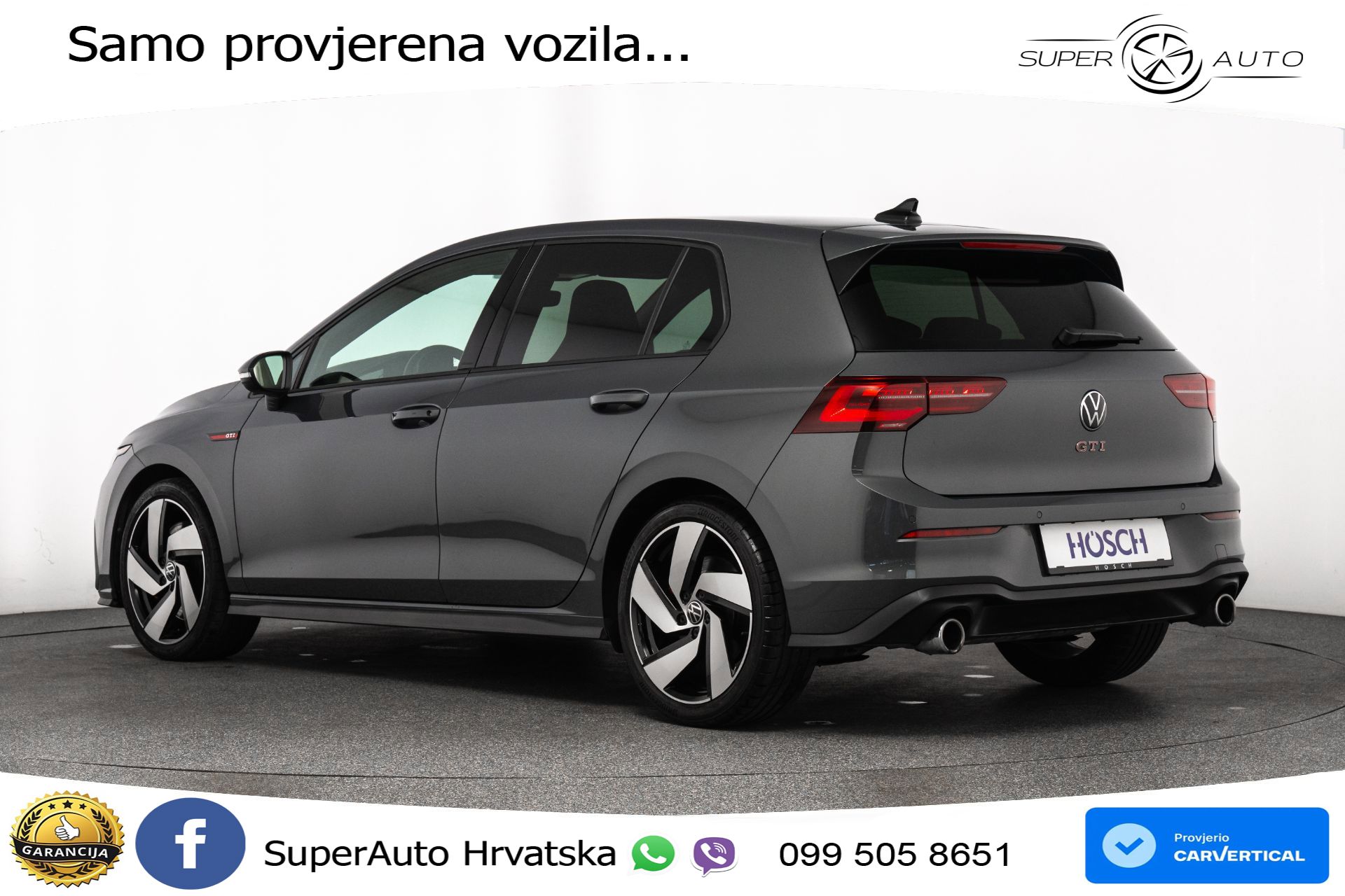 VW Golf 8 GTI 2.0 TSI DSG 245 KS, LED+ACC+GR SJED+KAM+VIRT+PDC