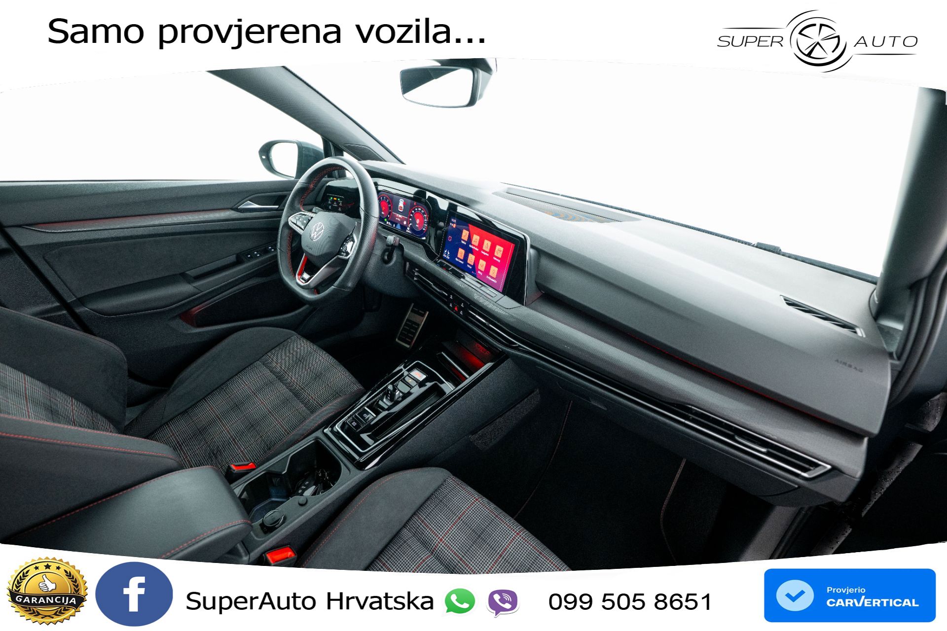 VW Golf 8 GTI 2.0 TSI DSG 245 KS, LED+ACC+GR SJED+KAM+VIRT+PDC