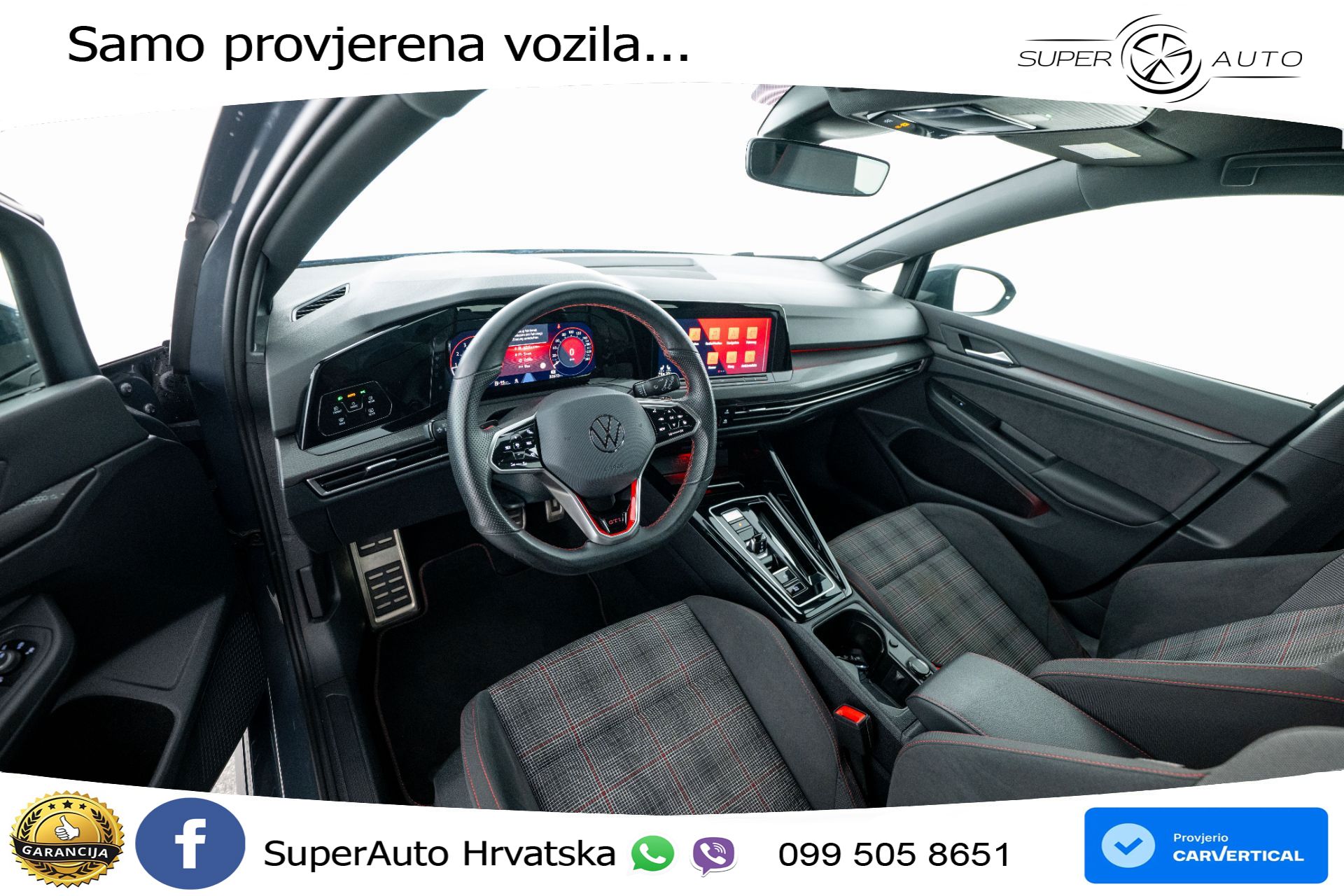 VW Golf 8 GTI 2.0 TSI DSG 245 KS, LED+ACC+GR SJED+KAM+VIRT+PDC