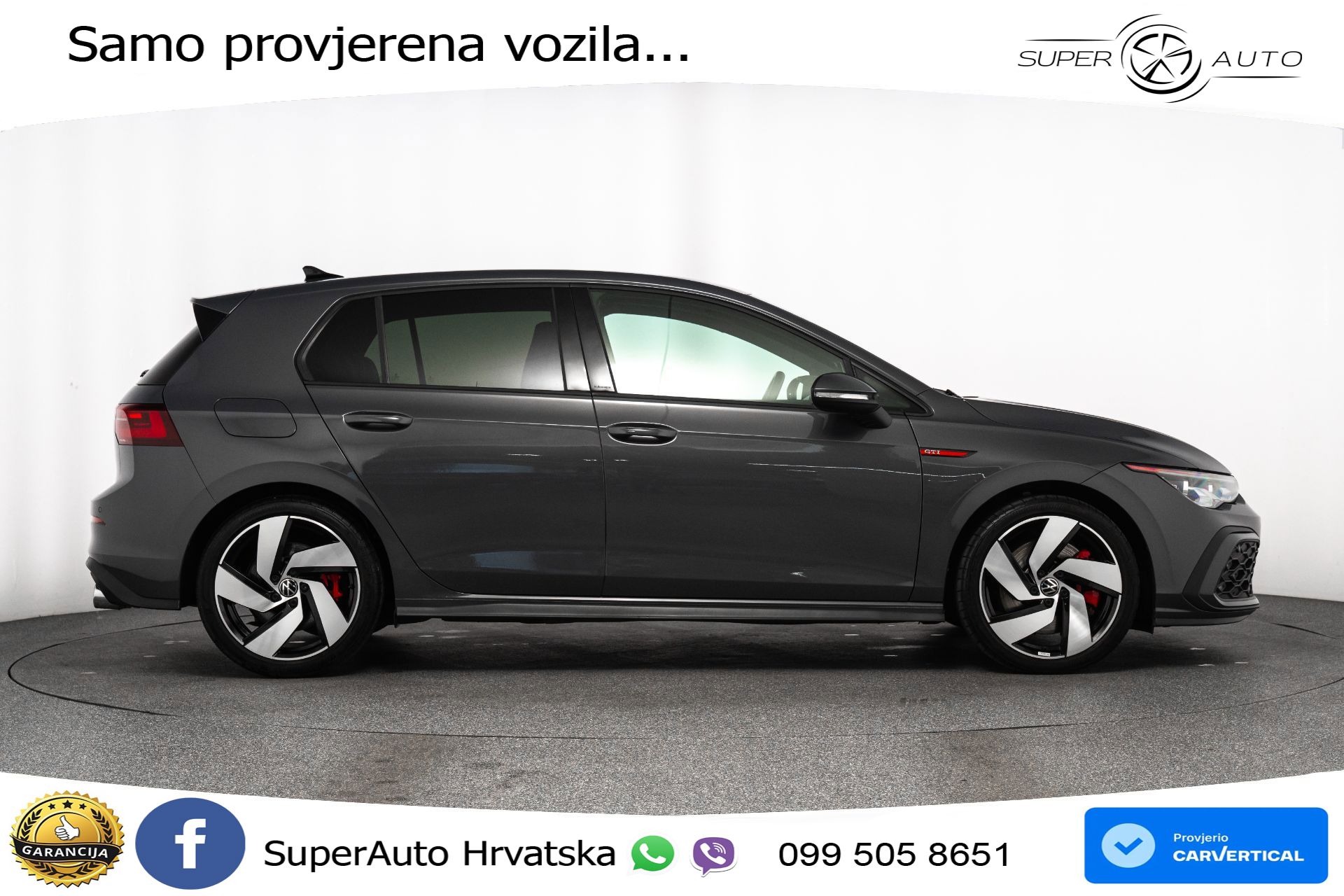 VW Golf 8 GTI 2.0 TSI DSG 245 KS, LED+ACC+GR SJED+KAM+VIRT+PDC