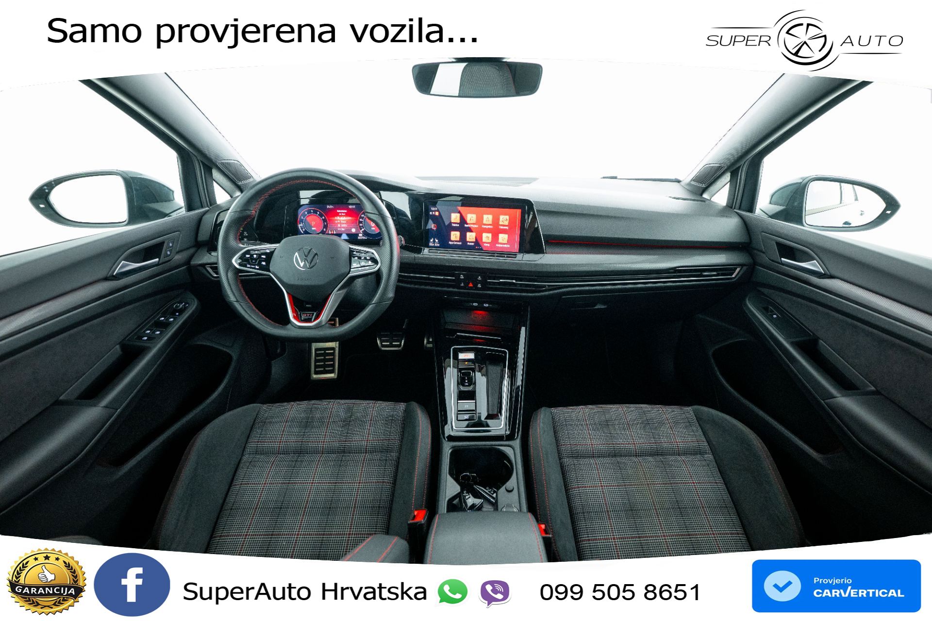 VW Golf 8 GTI 2.0 TSI DSG 245 KS, LED+ACC+GR SJED+KAM+VIRT+PDC