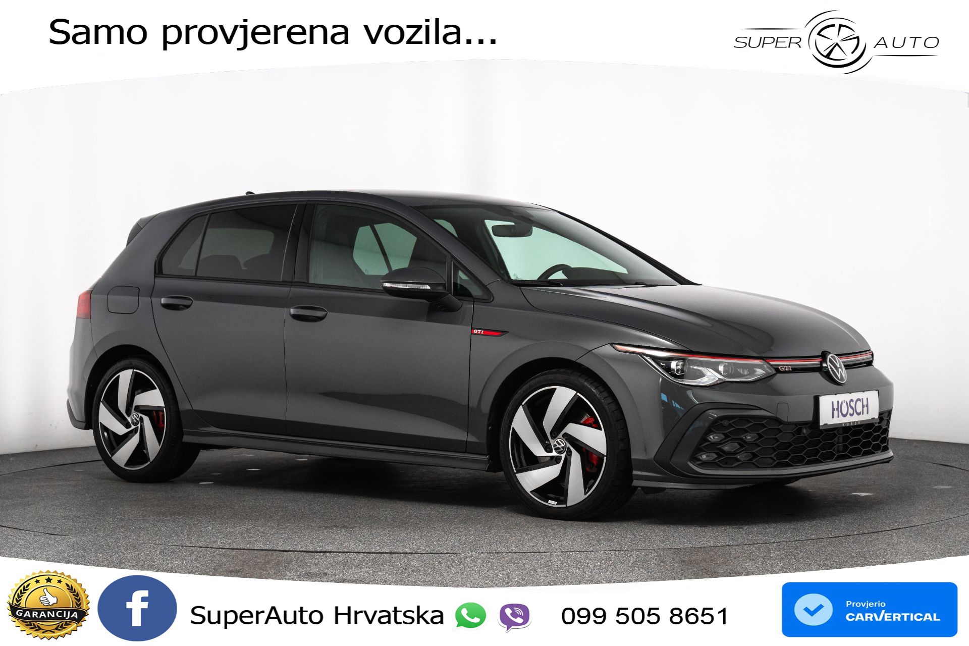 VW Golf 8 GTI 2.0 TSI DSG 245 KS, LED+ACC+GR SJED+KAM+VIRT+PDC