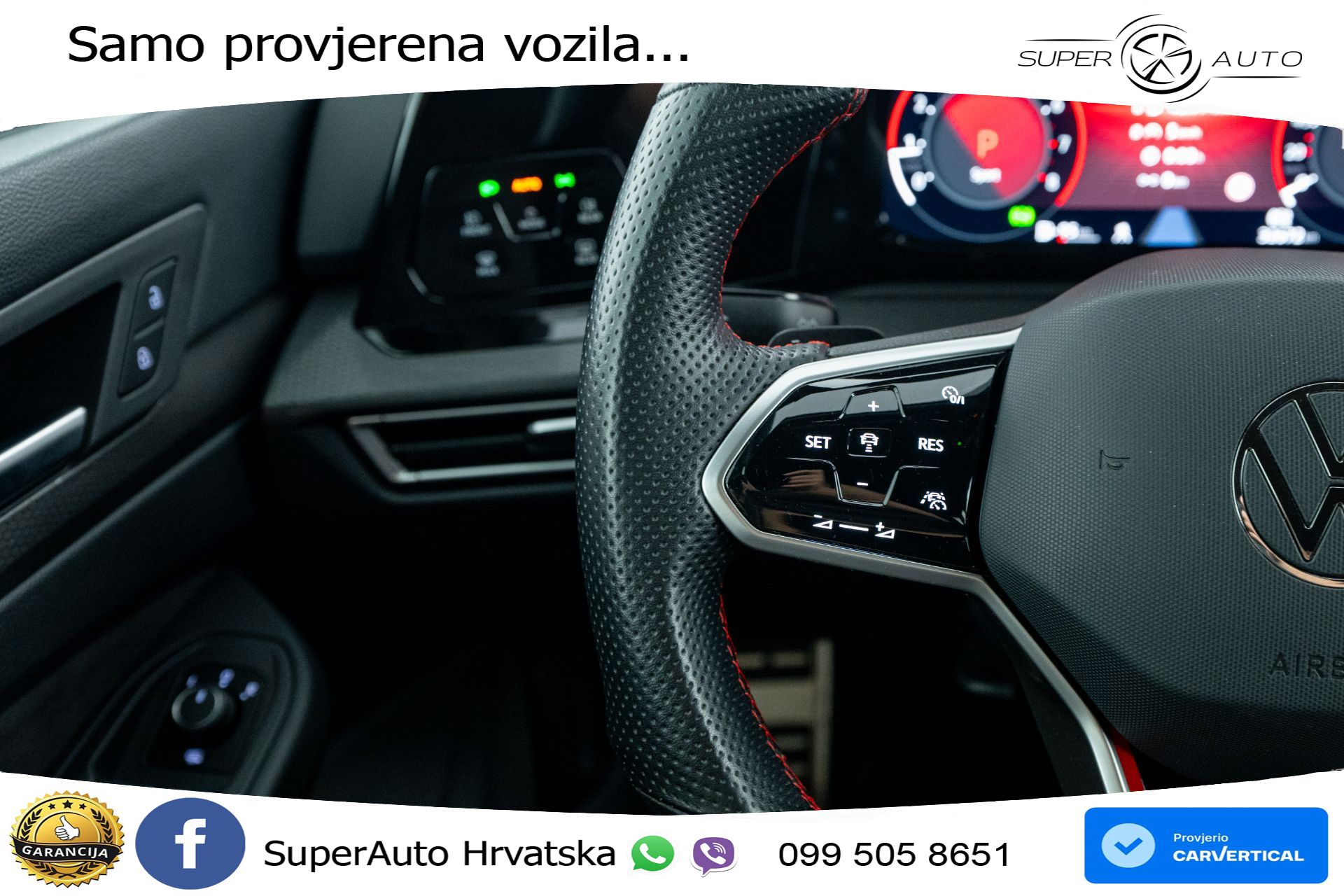 VW Golf 8 GTI 2.0 TSI DSG 245 KS, LED+ACC+GR SJED+KAM+VIRT+PDC