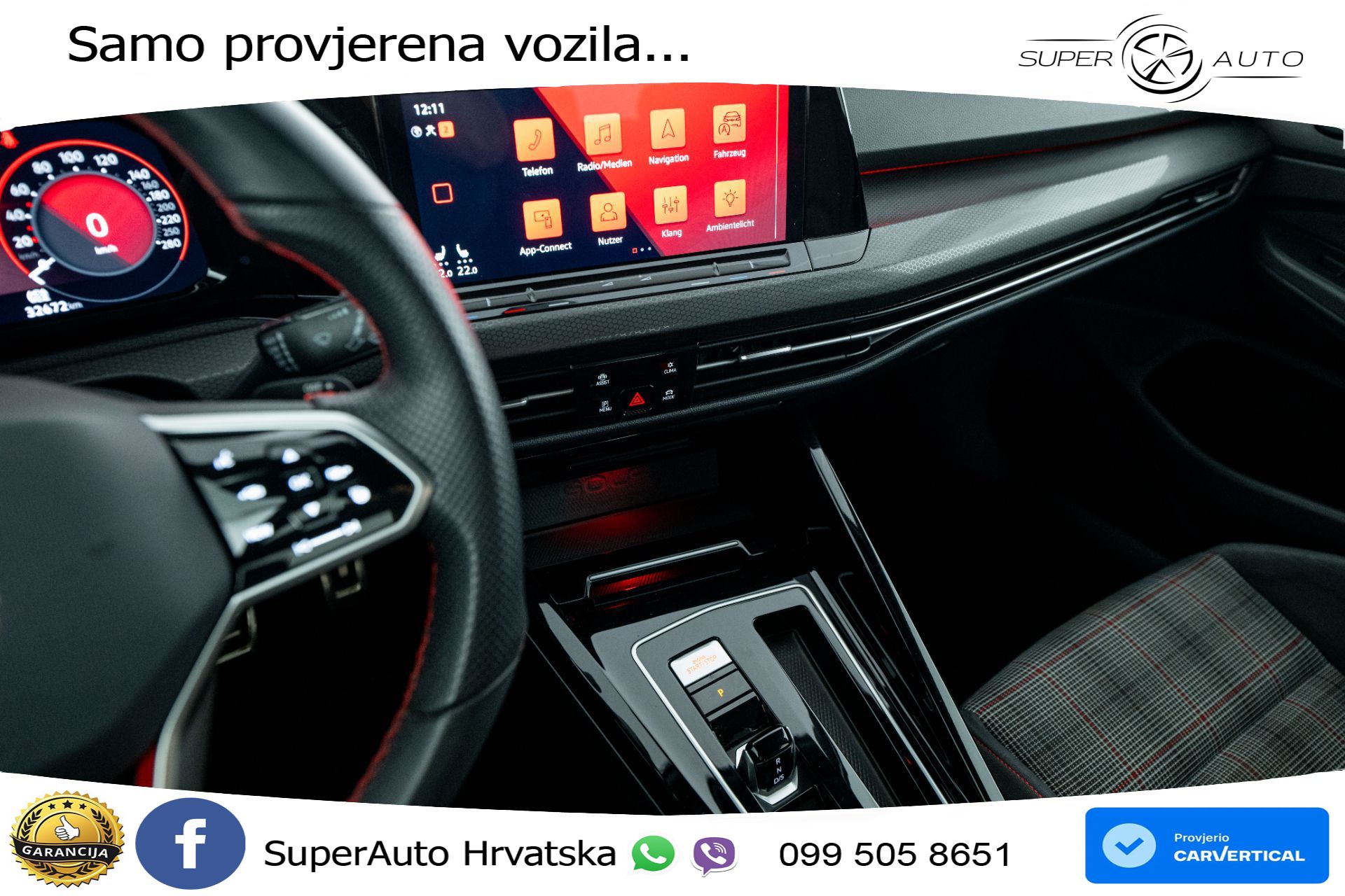 VW Golf 8 GTI 2.0 TSI DSG 245 KS, LED+ACC+GR SJED+KAM+VIRT+PDC