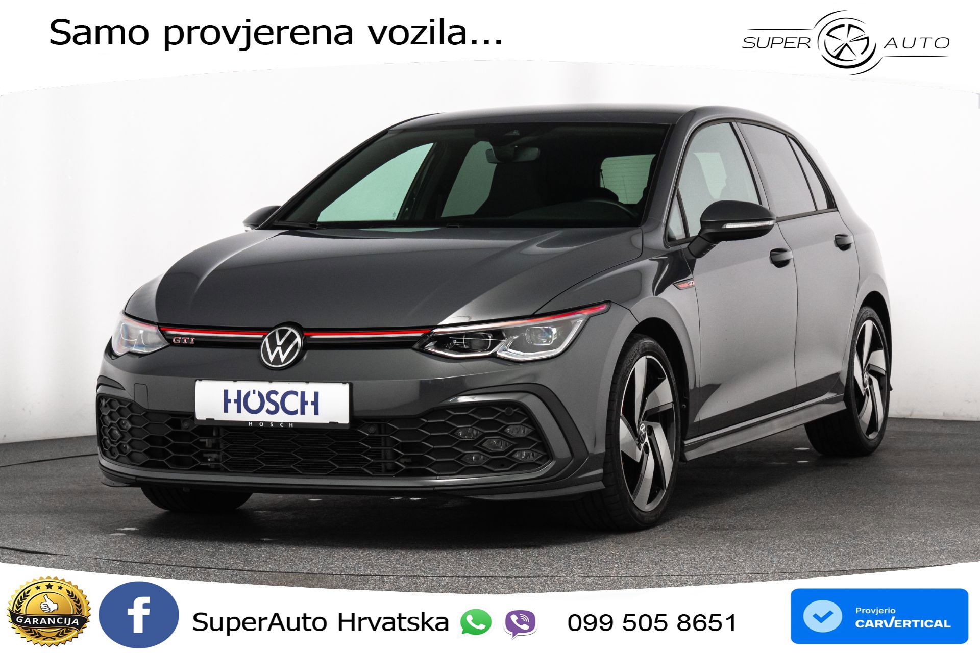VW Golf 8 GTI 2.0 TSI DSG 245 KS, LED+ACC+GR SJED+KAM+VIRT+PDC