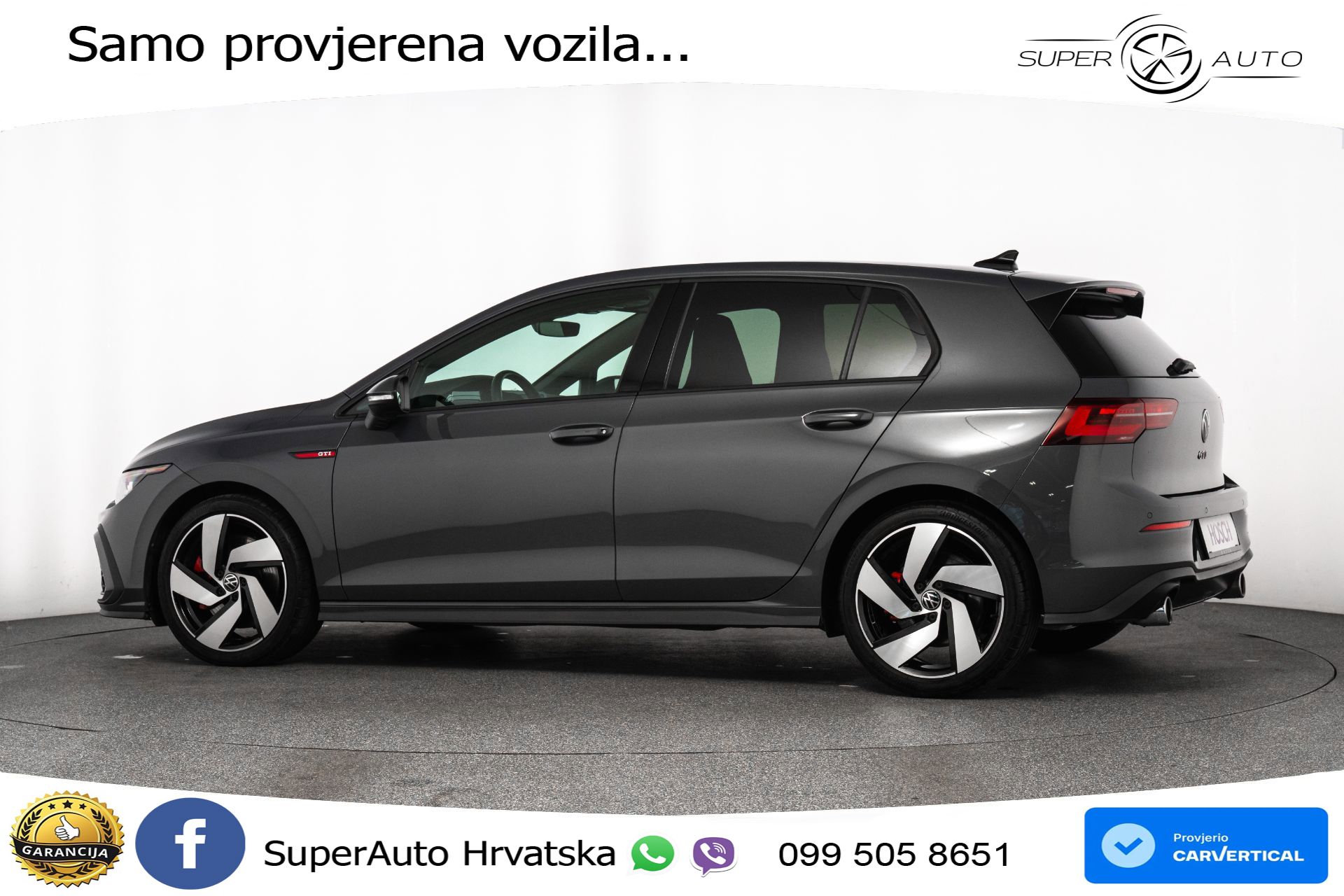 VW Golf 8 GTI 2.0 TSI DSG 245 KS, LED+ACC+GR SJED+KAM+VIRT+PDC