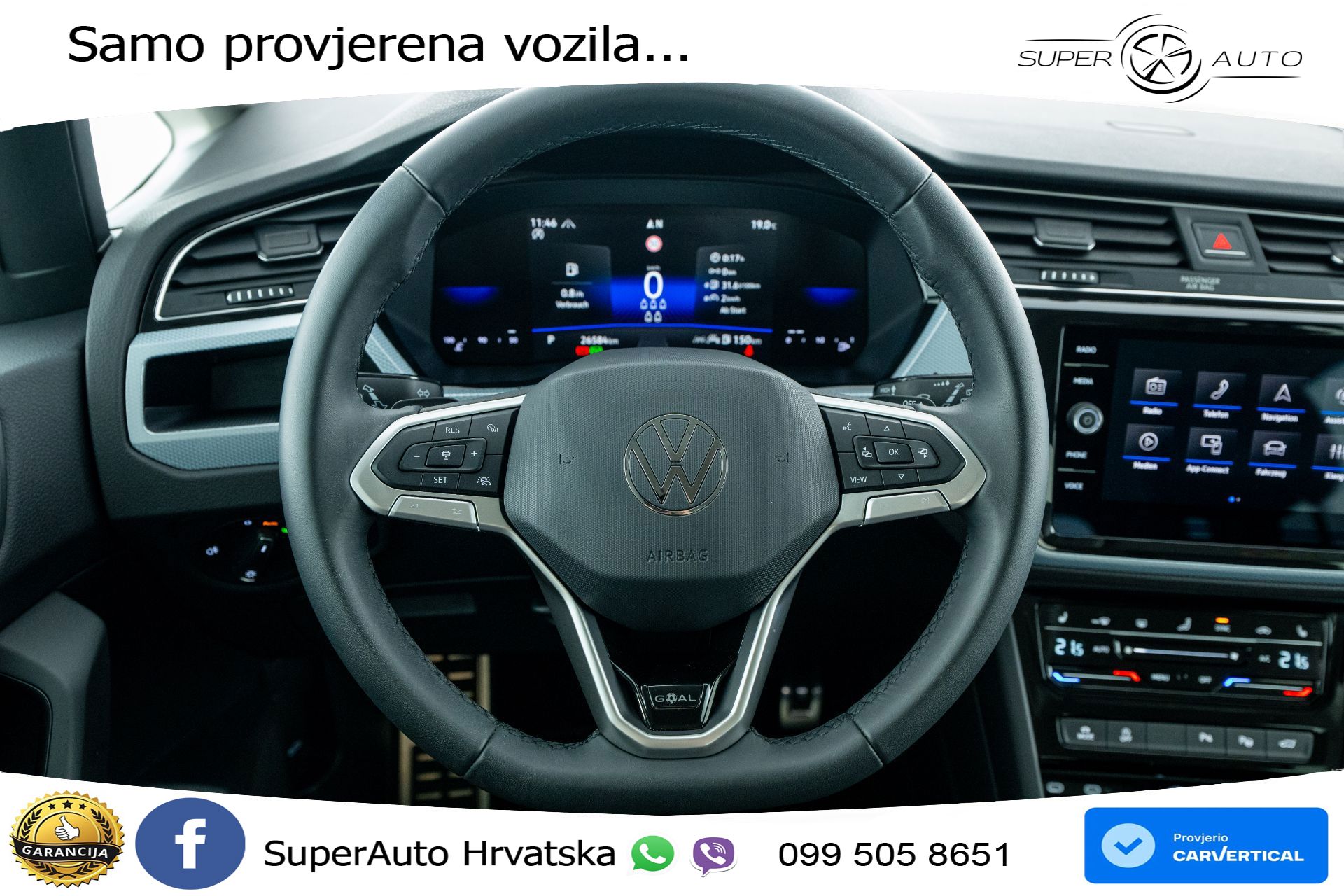 VW Touran 1.5 TSI DSG Comfortline 150 KS, 7-SJED+LED+ACC+GR SJED+VIRT+PDC+ASIST