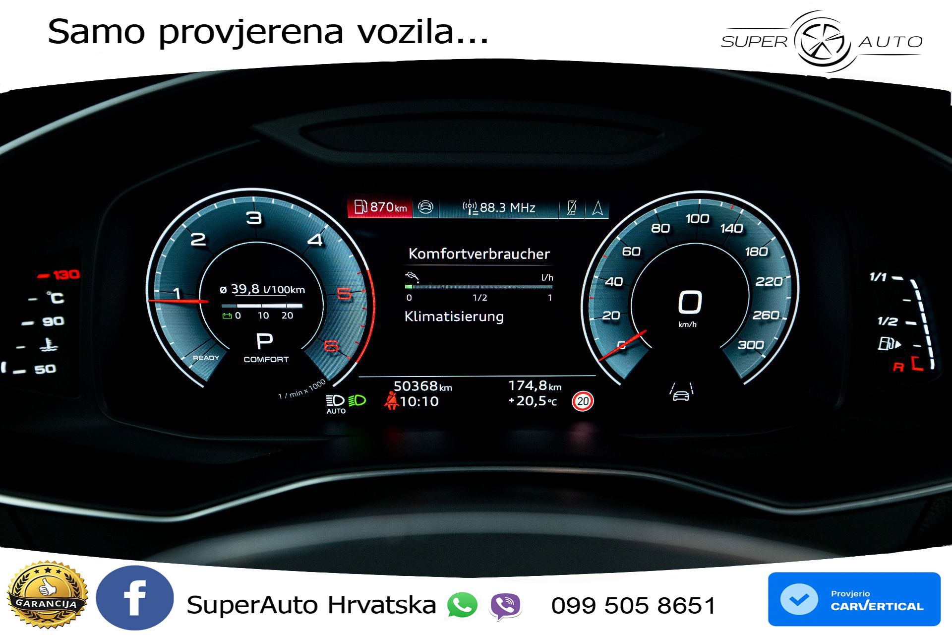 Audi A6 Avant 40 TDI quattro S tronic 2xS line 204 KS, LED+ACC+GR SJED+KAM+VIRT