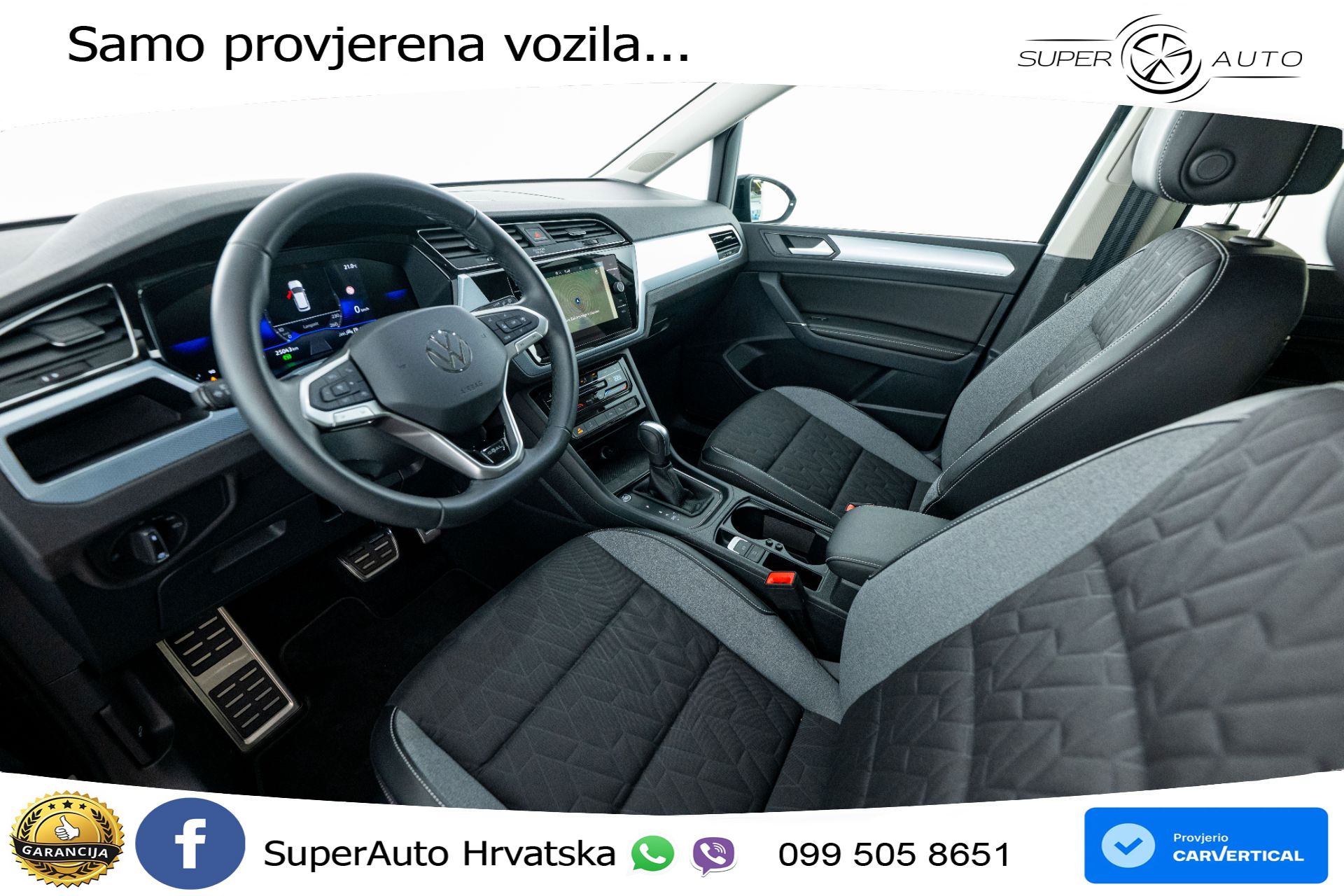 VW Touran 2.0 TDI DSG Comfortline 150 KS, 7-SJED+LED+ACC+GR SJED+PDC+VIRT