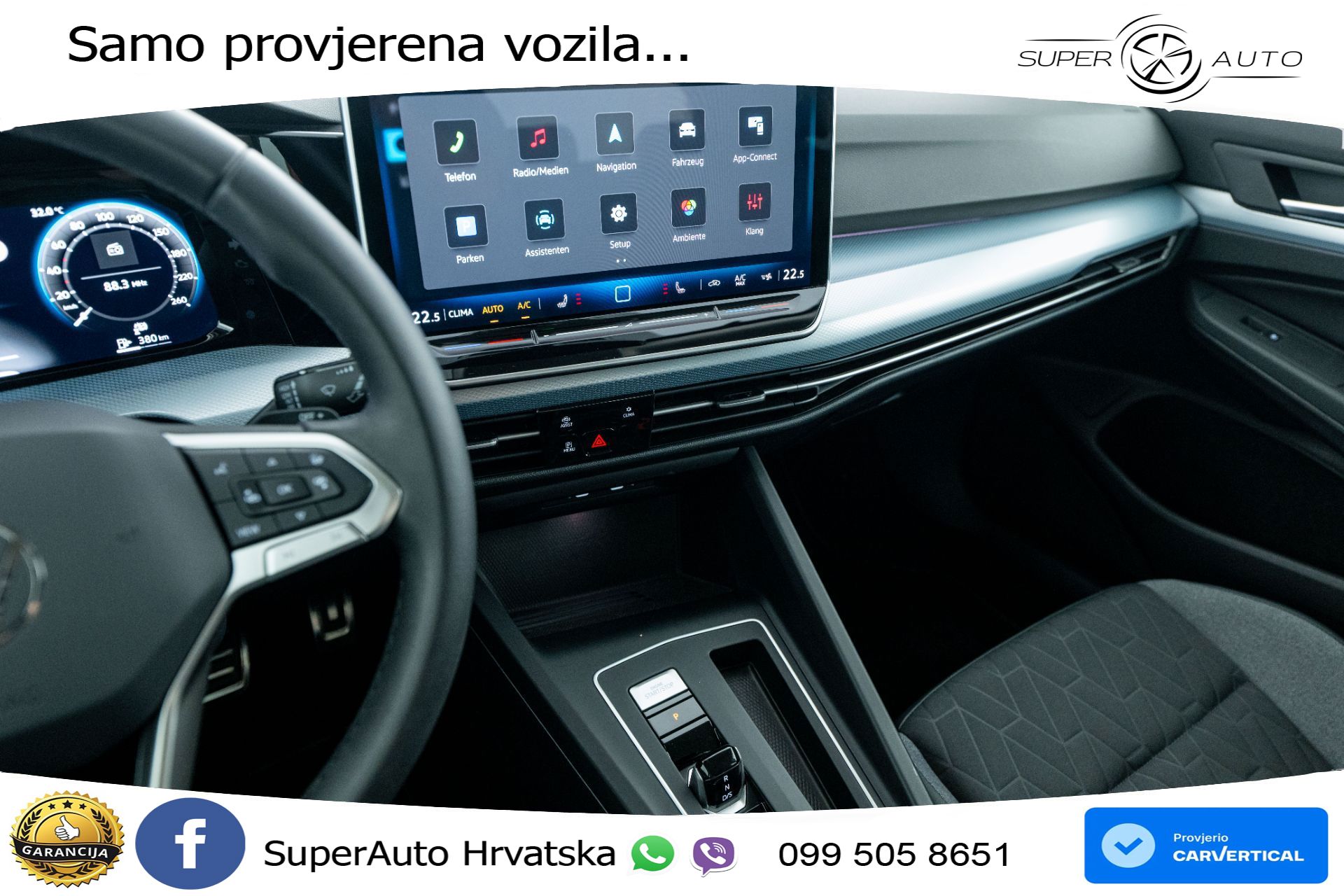 VW Golf 8 1.5 eTSI DSG Life 116 KS, LED+ACC+GR SJED+360+VIRT+PDC
