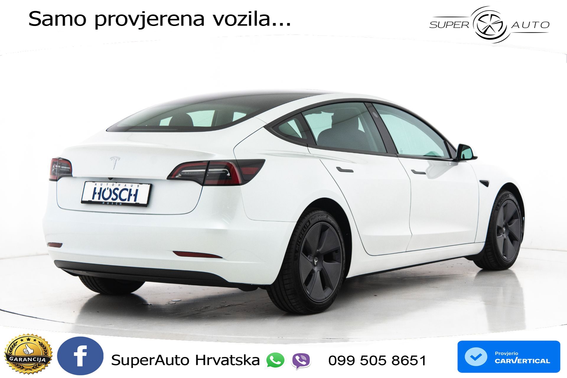 Tesla Model 3 Standard Plus 306 KS, ACC+KAM+GR SJED+PANO+NAVI