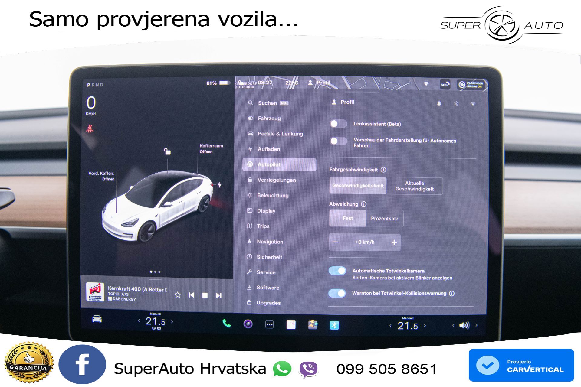 Tesla Model 3 Standard Plus 306 KS, ACC+KAM+GR SJED+PANO+NAVI