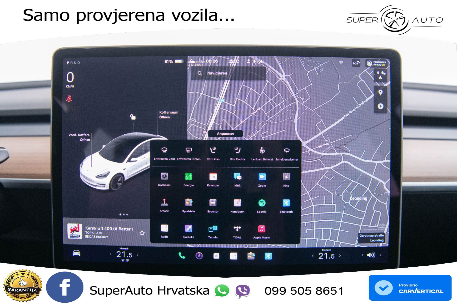 Tesla Model 3 Standard Plus 306 KS, ACC+KAM+GR SJED+PANO+NAVI