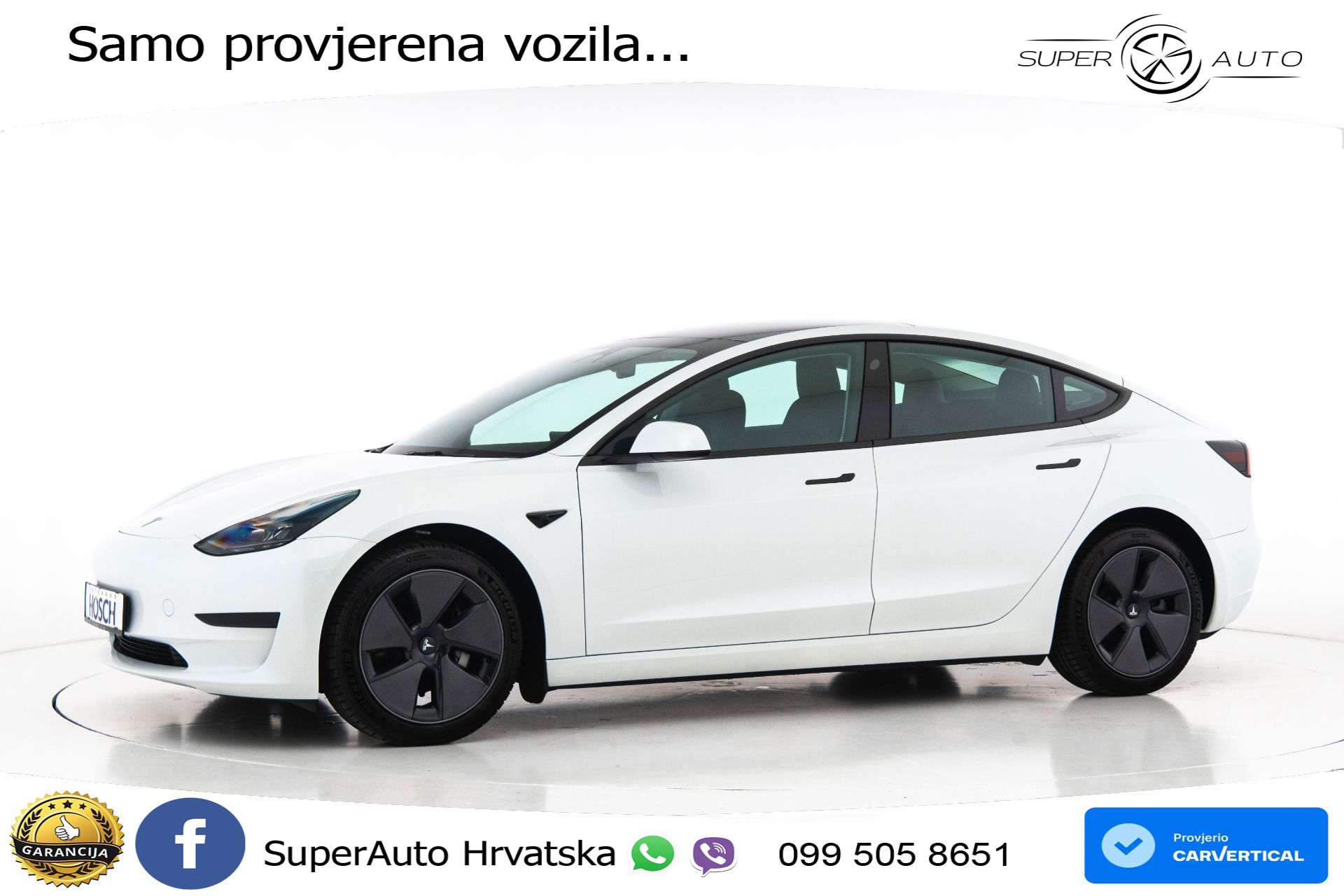 Tesla Model 3 Standard Plus 306 KS, ACC+KAM+GR SJED+PANO+NAVI