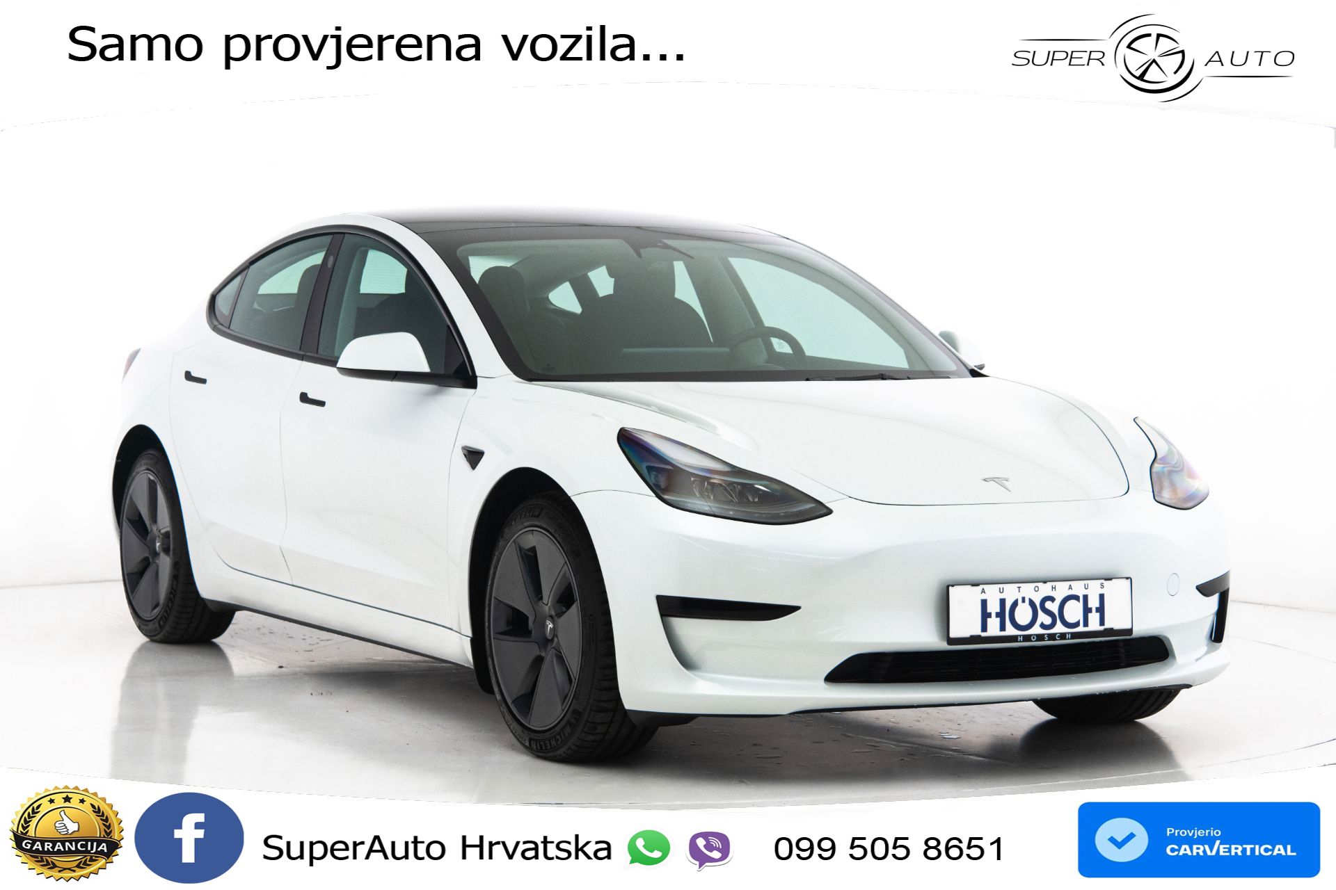 Tesla Model 3 Standard Plus 306 KS, ACC+KAM+GR SJED+PANO+NAVI