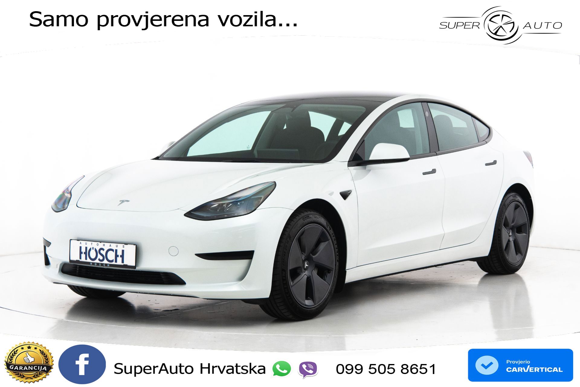 Tesla Model 3 Standard Plus 306 KS, ACC+KAM+GR SJED+PANO+NAVI