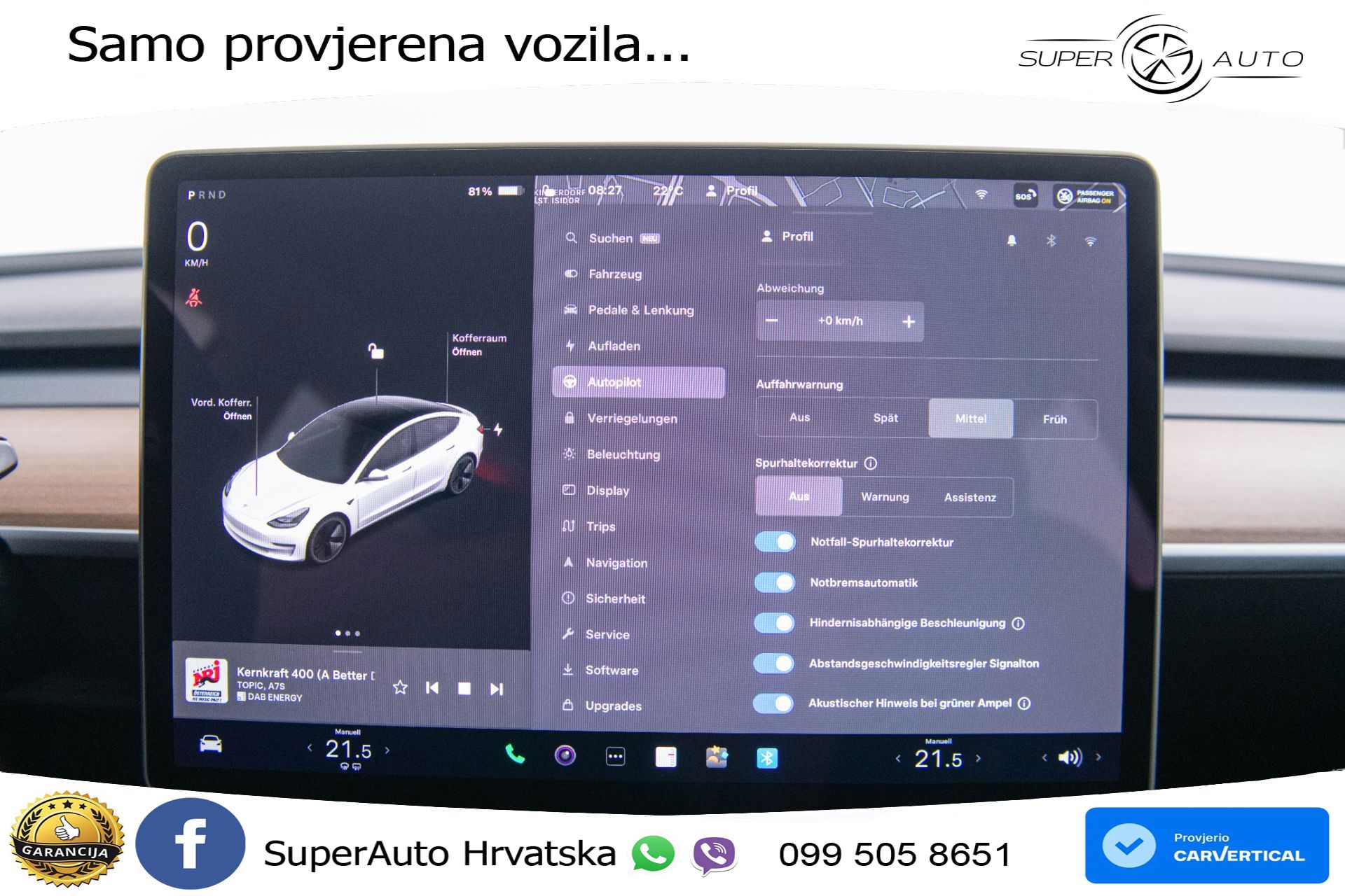 Tesla Model 3 Standard Plus 306 KS, ACC+KAM+GR SJED+PANO+NAVI