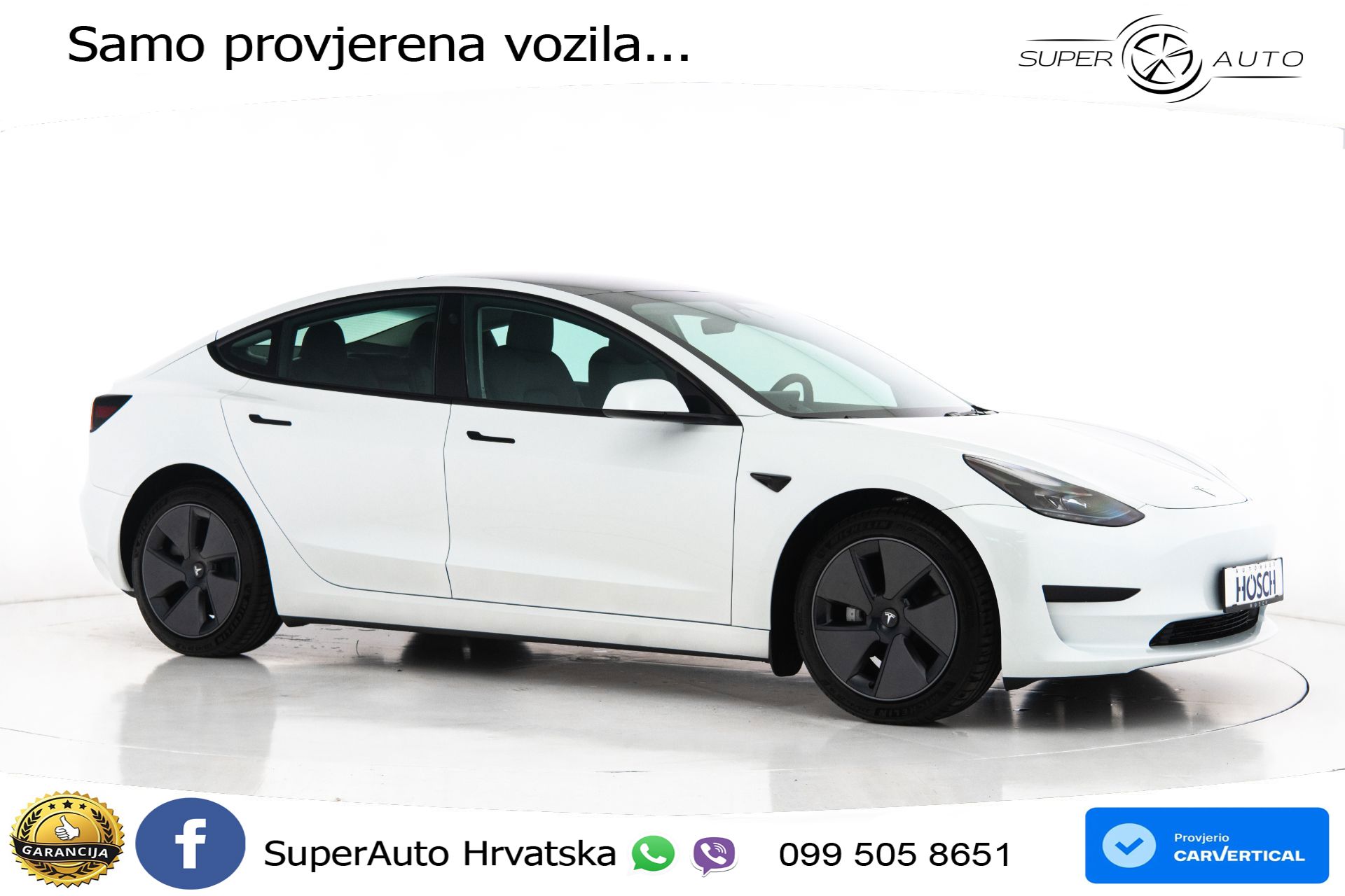 Tesla Model 3 Standard Plus 306 KS, ACC+KAM+GR SJED+PANO+NAVI