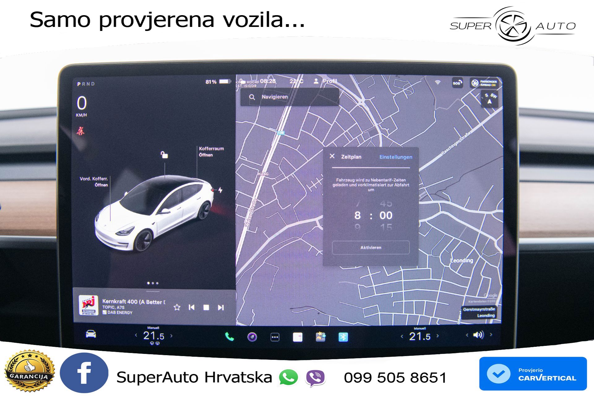 Tesla Model 3 Standard Plus 306 KS, ACC+KAM+GR SJED+PANO+NAVI