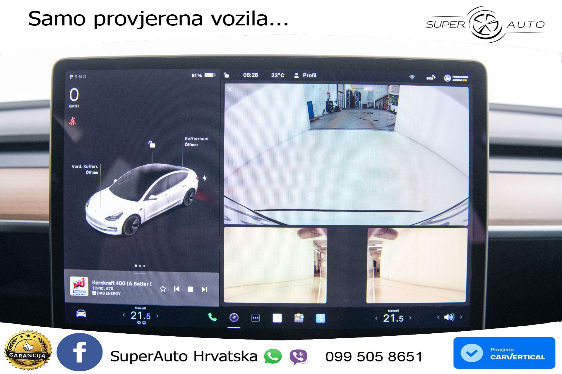 Tesla Model 3 Standard Plus 306 KS, ACC+KAM+GR SJED+PANO+NAVI
