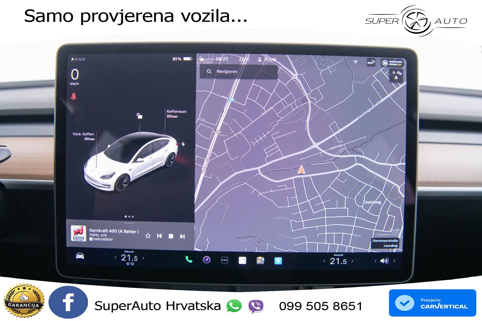 Tesla Model 3 Standard Plus 306 KS, ACC+KAM+GR SJED+PANO+NAVI