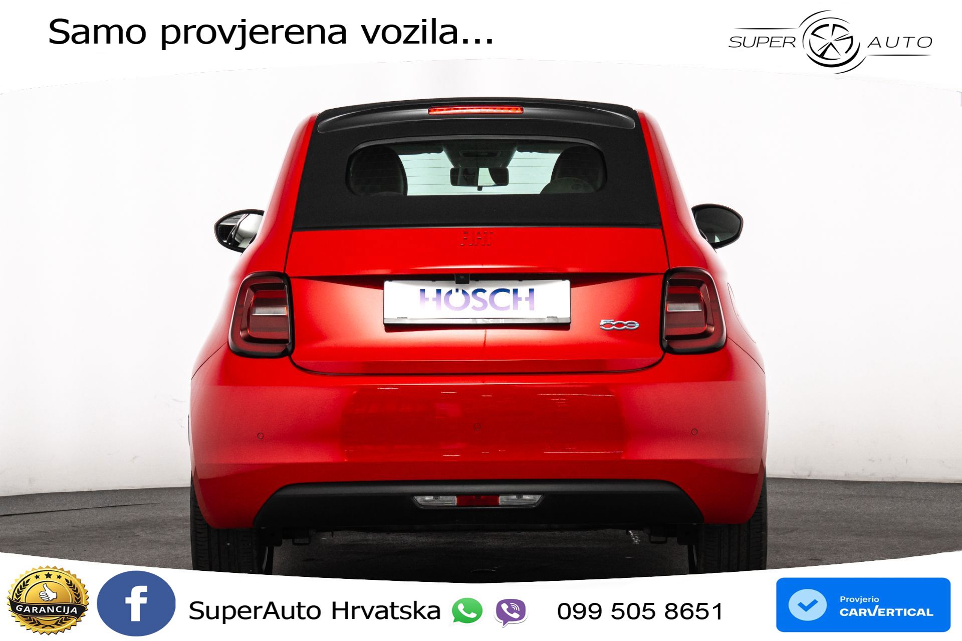 Fiat 500e 42 kWh Cabrio 118 KS, KAM+GR SJED+VIRT+NAVI