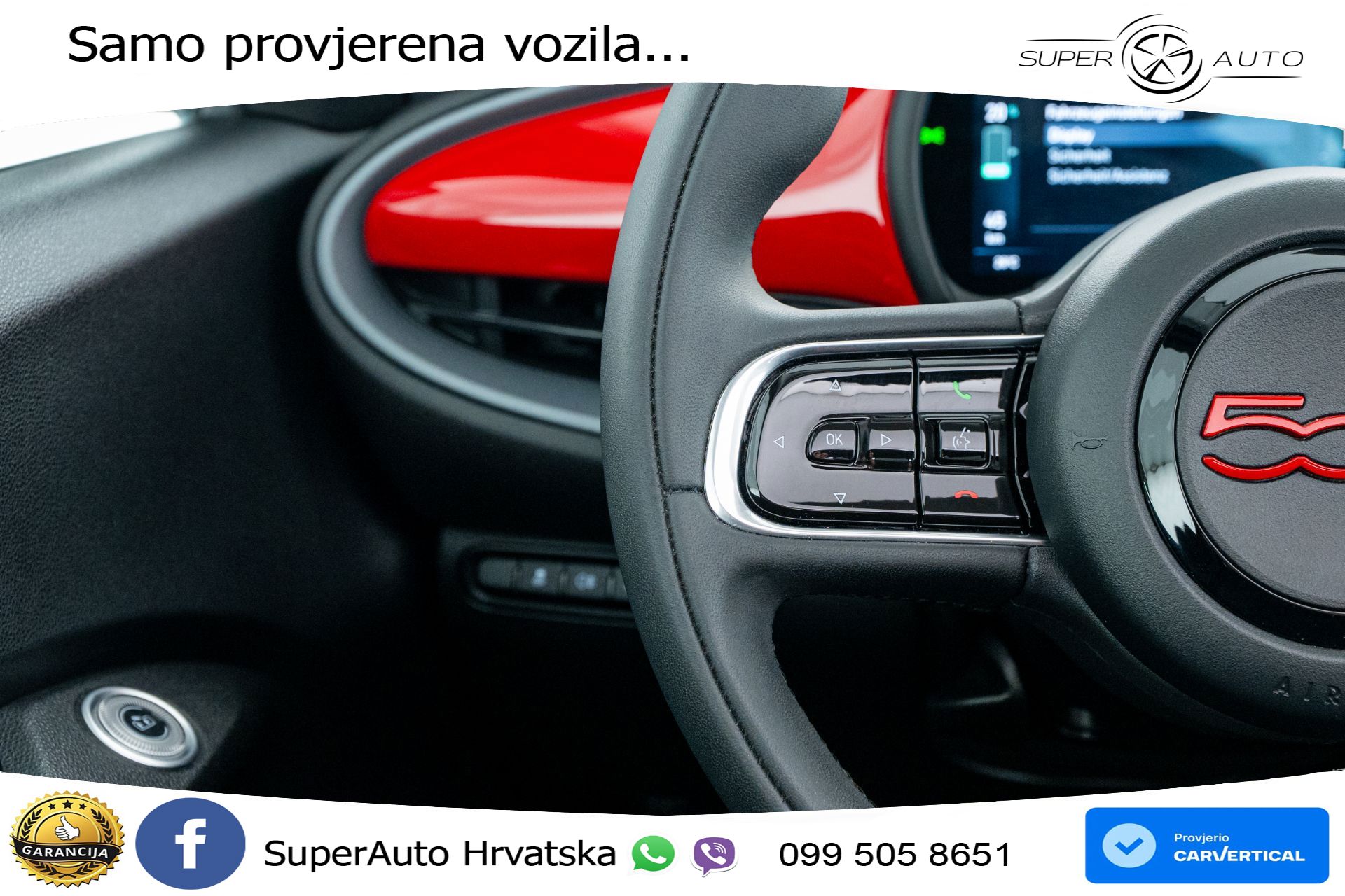 Fiat 500e 42 kWh Cabrio 118 KS, KAM+GR SJED+VIRT+NAVI