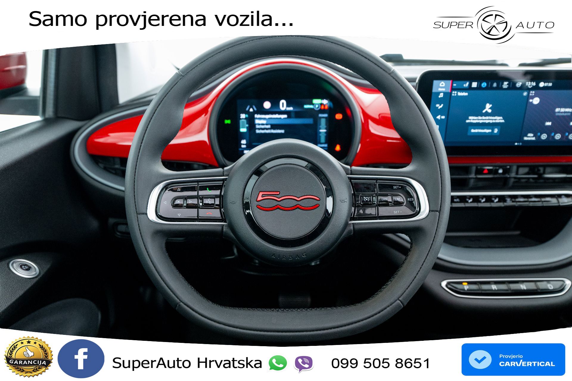 Fiat 500e 42 kWh Cabrio 118 KS, KAM+GR SJED+VIRT+NAVI