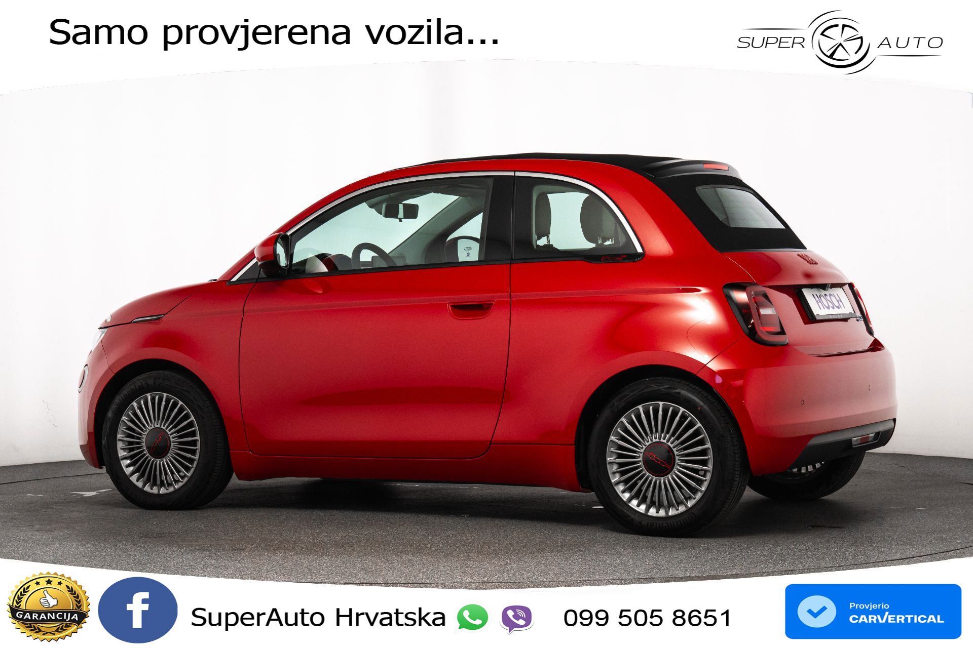 Fiat 500e 42 kWh Cabrio 118 KS, KAM+GR SJED+VIRT+NAVI
