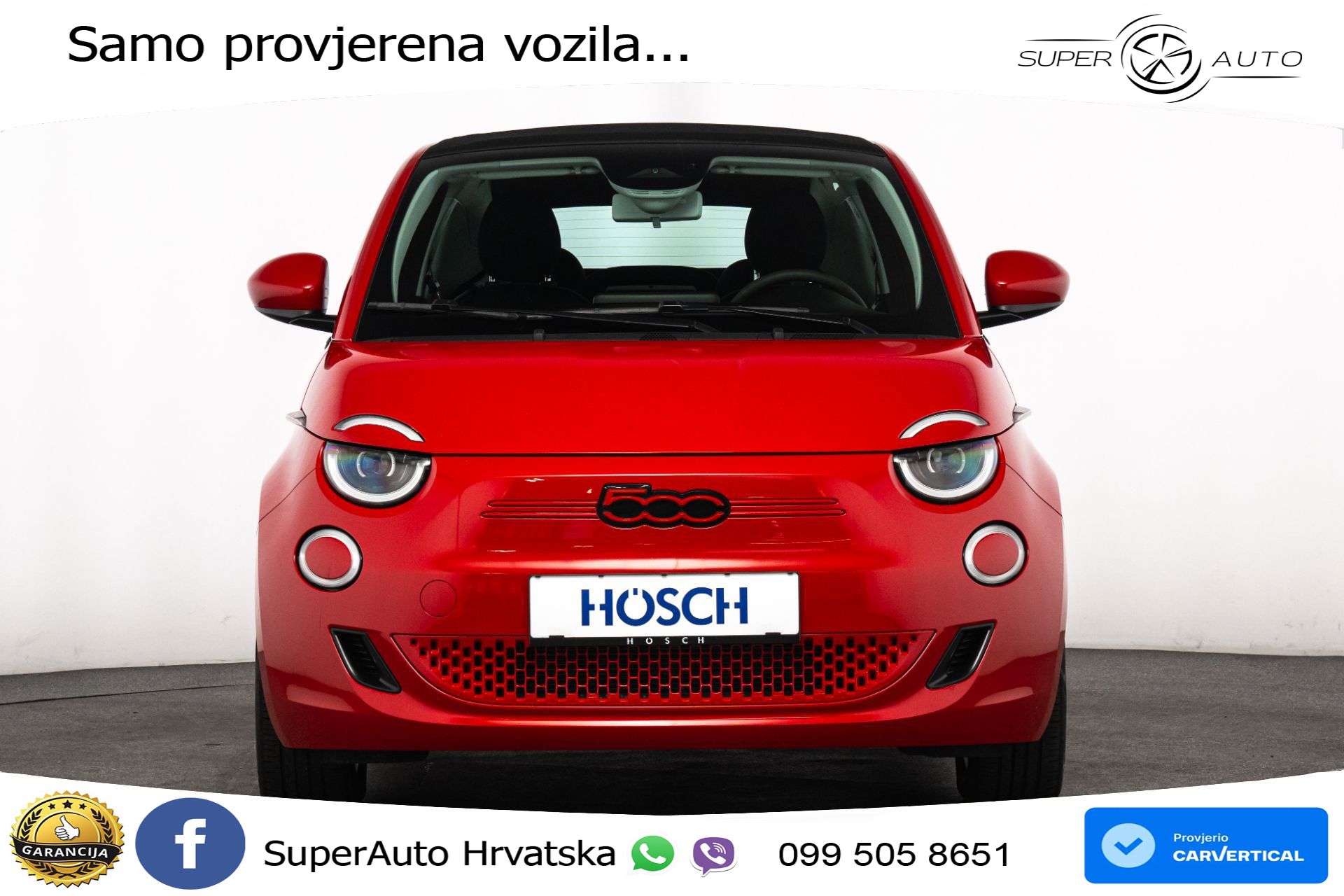 Fiat 500e 42 kWh Cabrio 118 KS, KAM+GR SJED+VIRT+NAVI