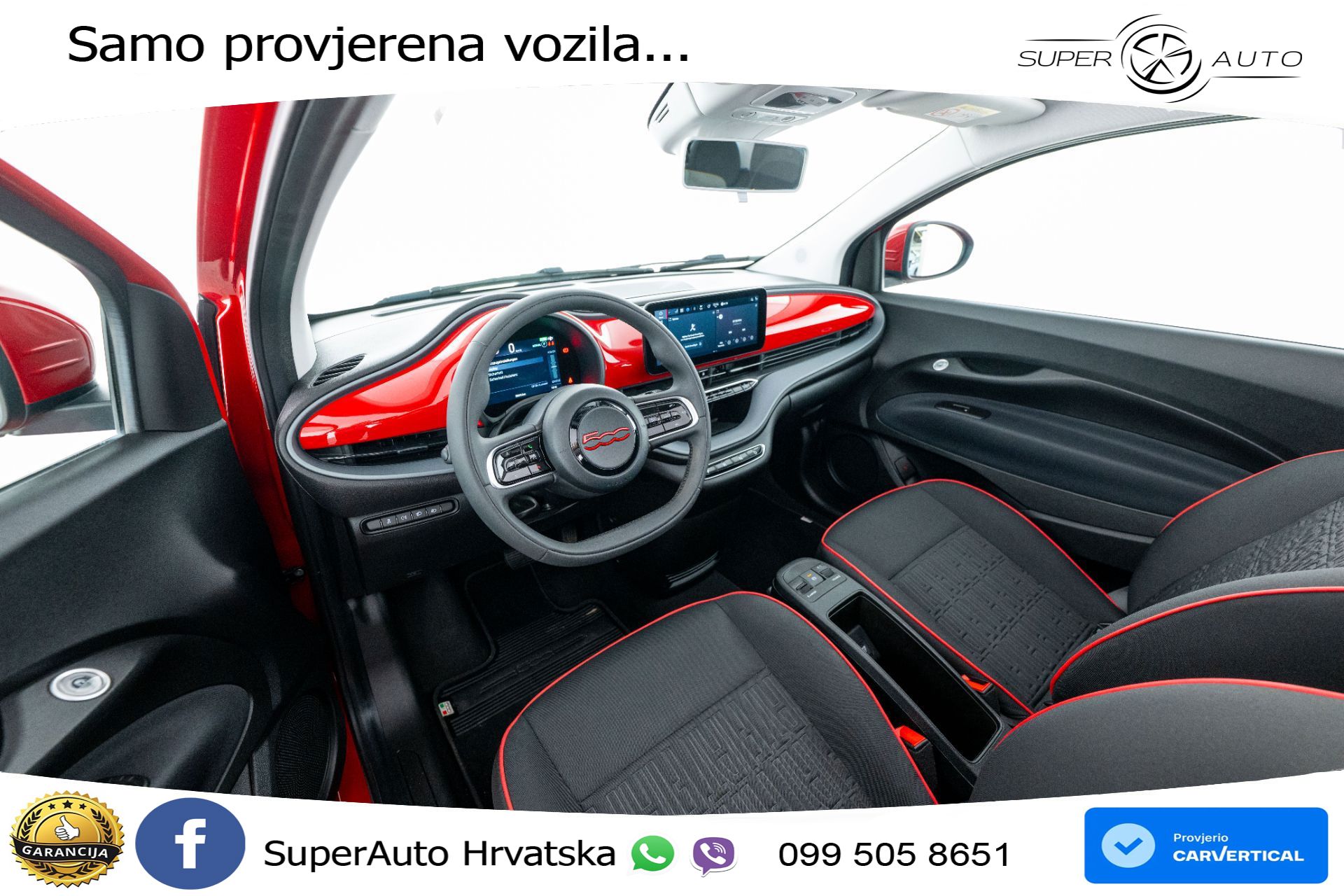 Fiat 500e 42 kWh Cabrio 118 KS, KAM+GR SJED+VIRT+NAVI