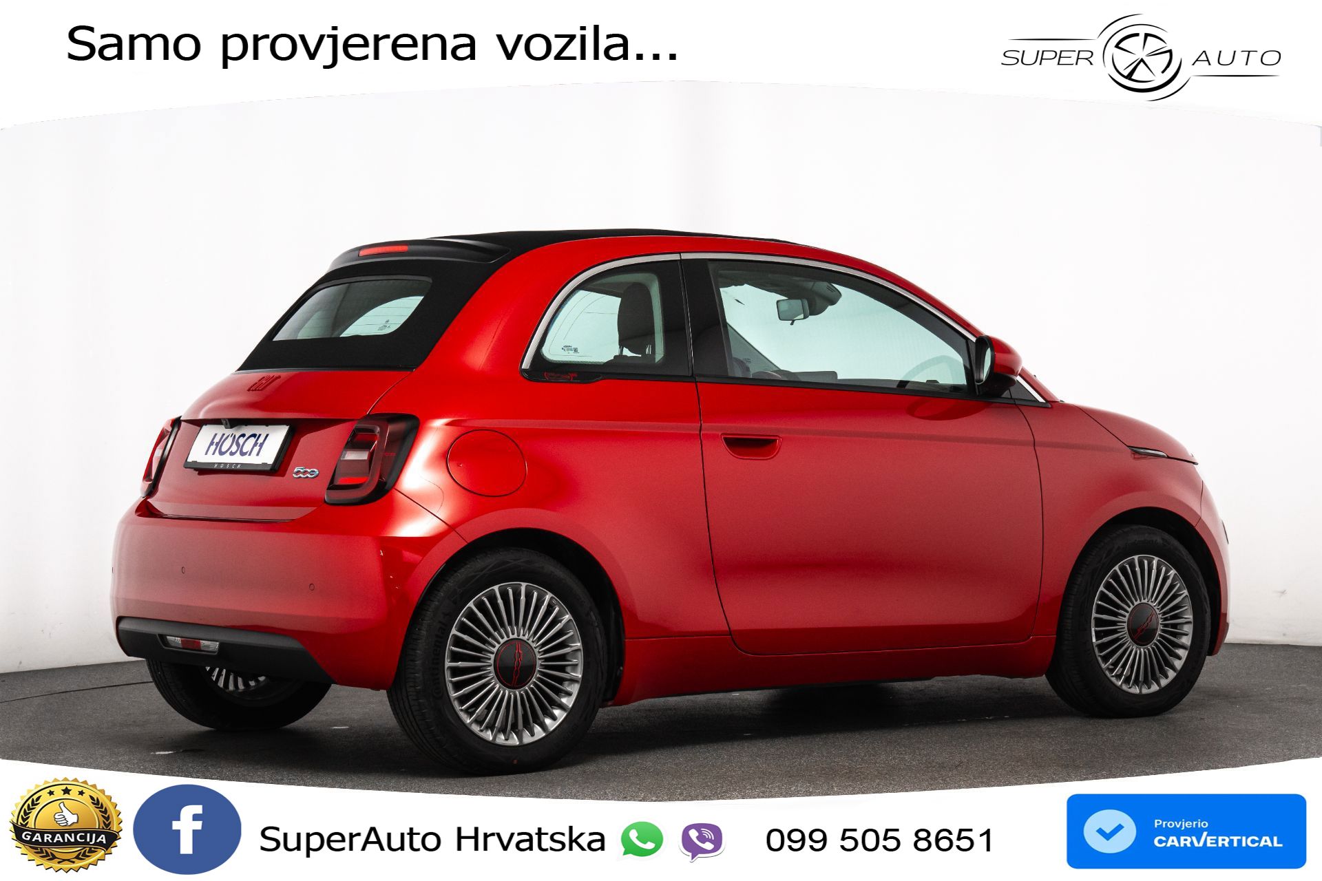 Fiat 500e 42 kWh Cabrio 118 KS, KAM+GR SJED+VIRT+NAVI