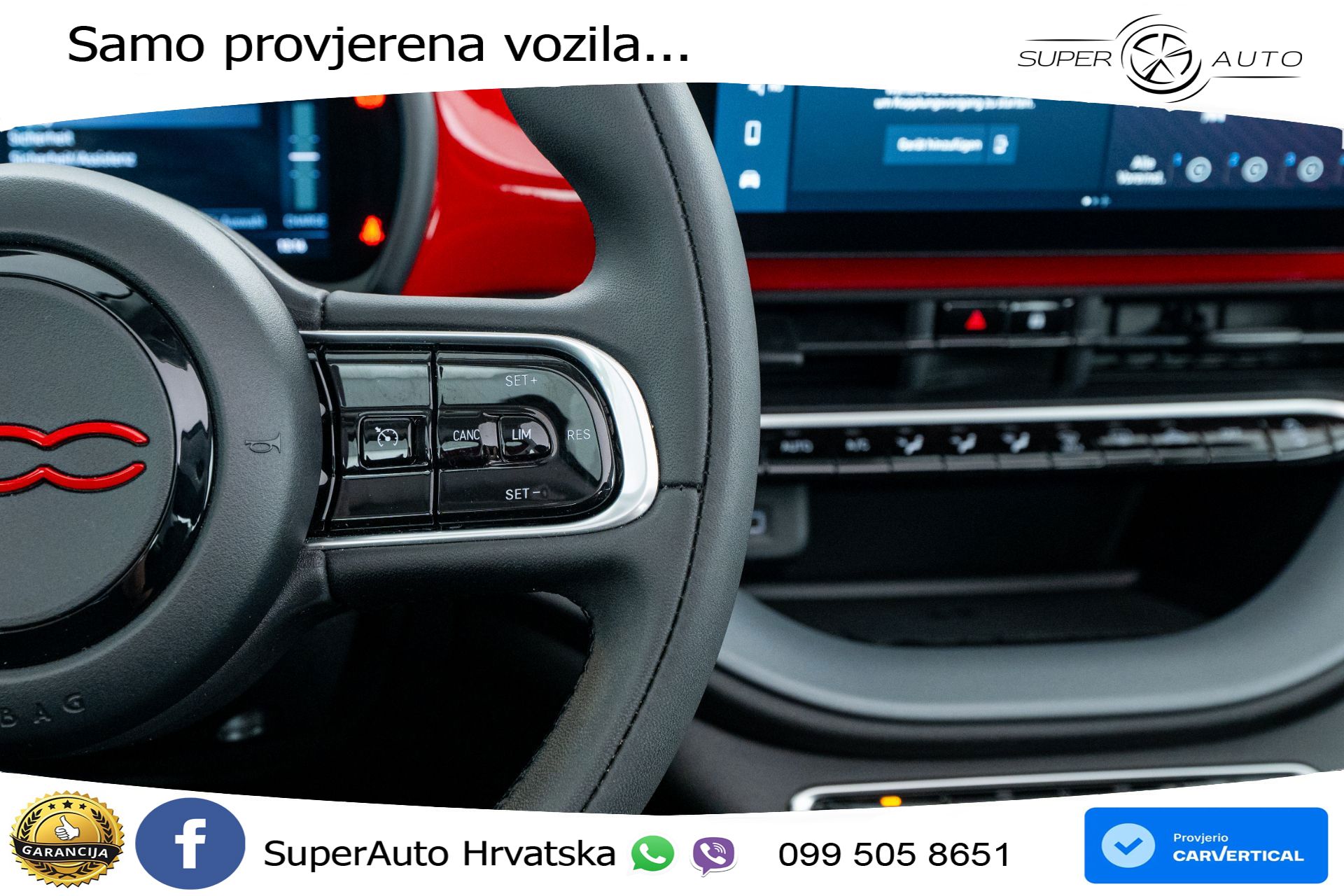 Fiat 500e 42 kWh Cabrio 118 KS, KAM+GR SJED+VIRT+NAVI
