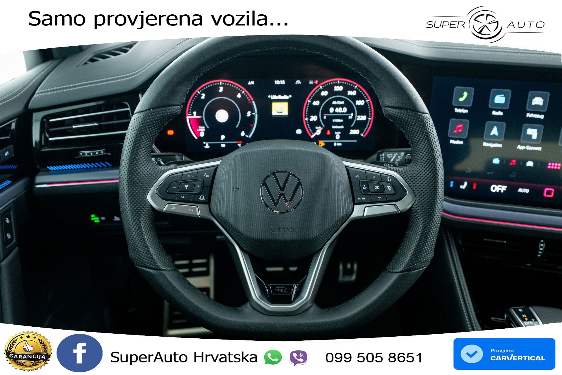 VW Touareg 3.0 V6 TDI 4M Aut. R-Line 231 KS, ZRAČNI+ACC+KAM+4xGR SJED+HEAD+VIRT