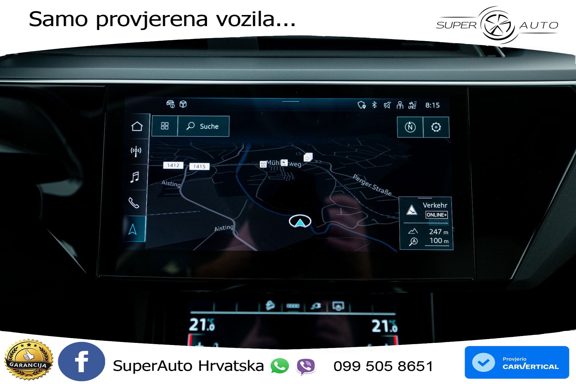Audi Q8 e-tron SB 50 95 kWh quattro Advanced 340 KS, ZRAČNI+4xGR SJED+PANO+KAM