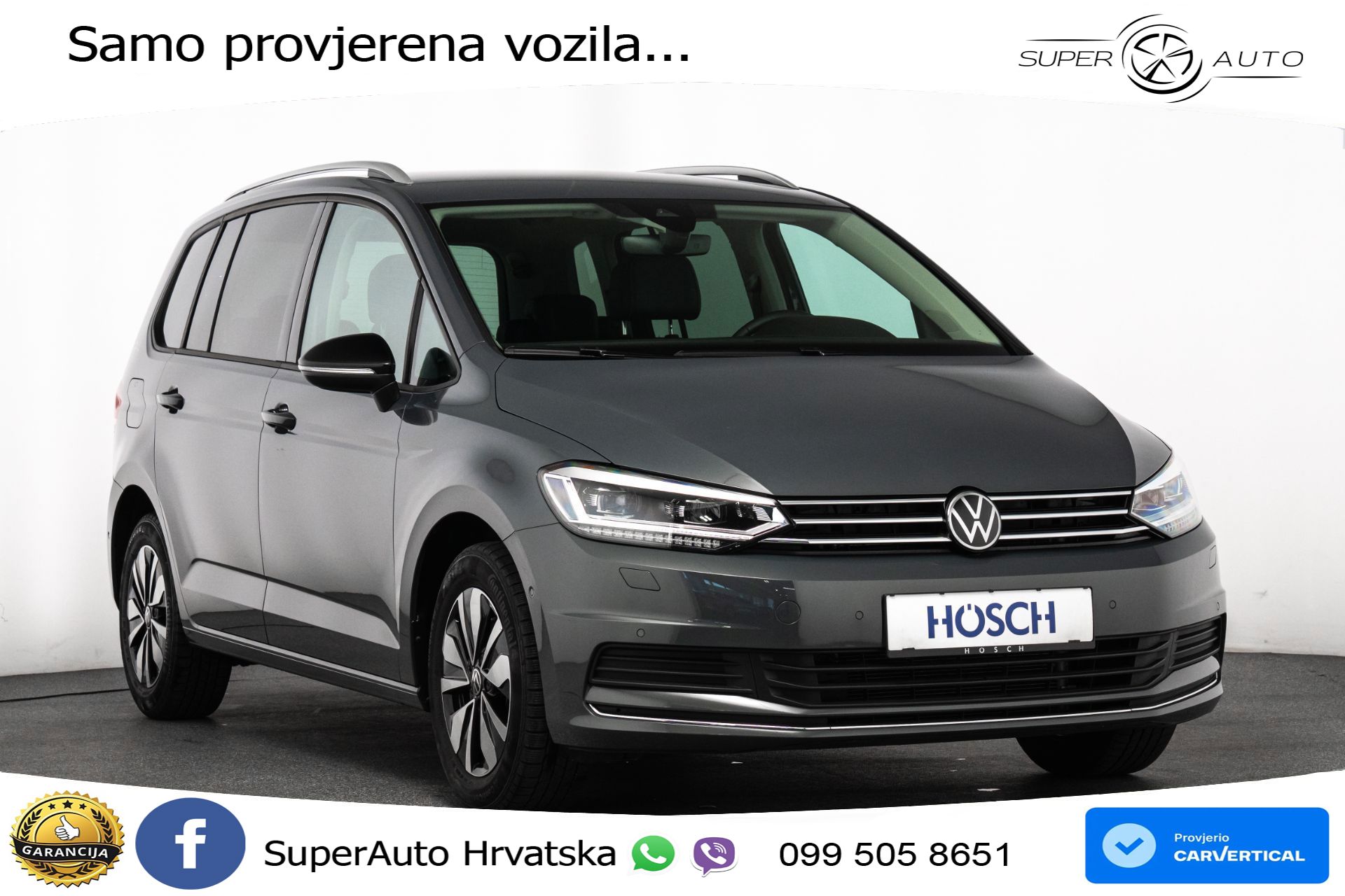 VW Touran 2.0 TDI DSG Comfortline 150 KS, 7-SJED+LED+ACC+GR SJED+PDC+VIRT