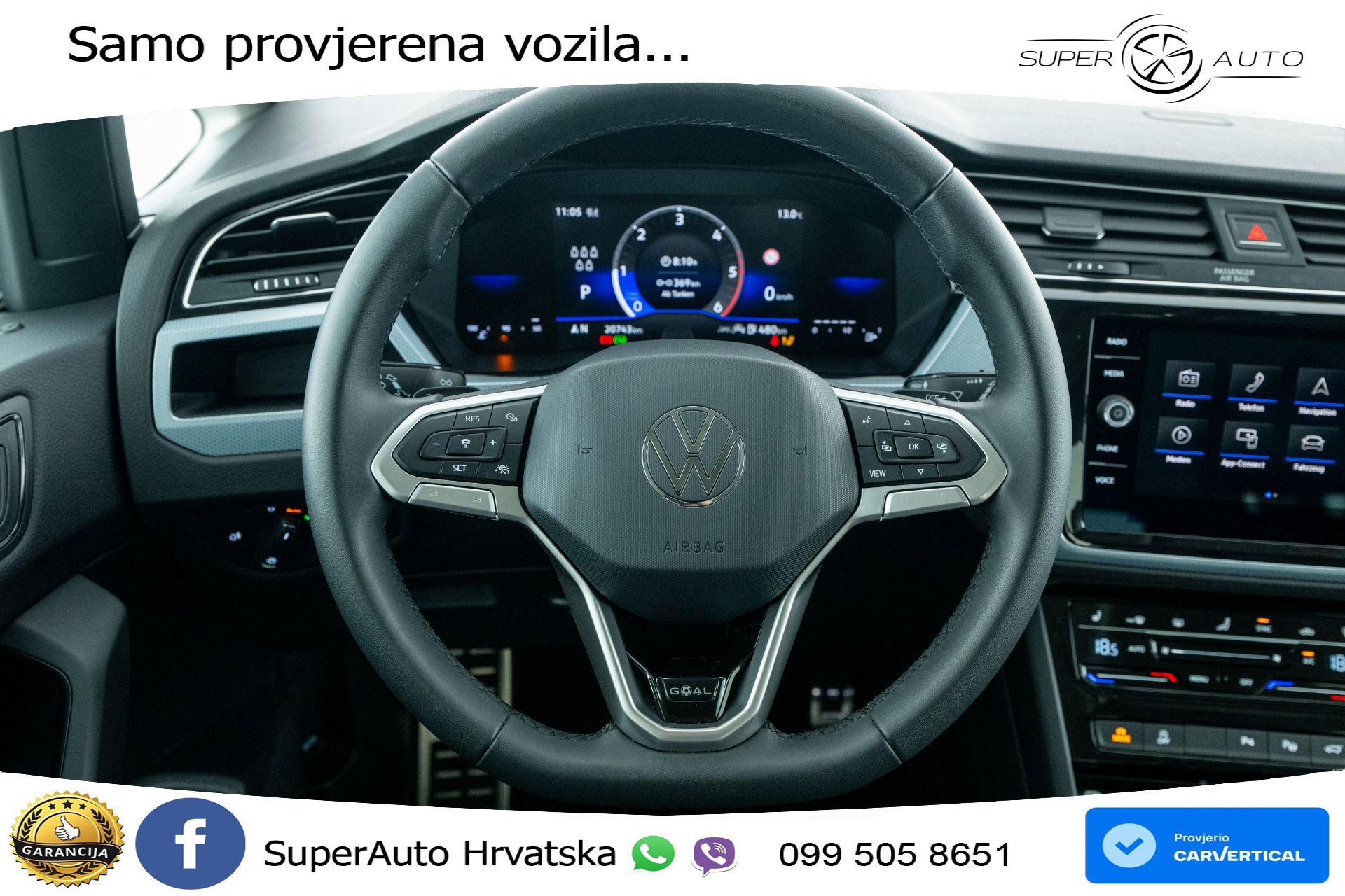 VW Touran 2.0 TDI DSG Comfortline 150 KS, 7-SJED+ACC+GR SJED+VIRT+NAVI