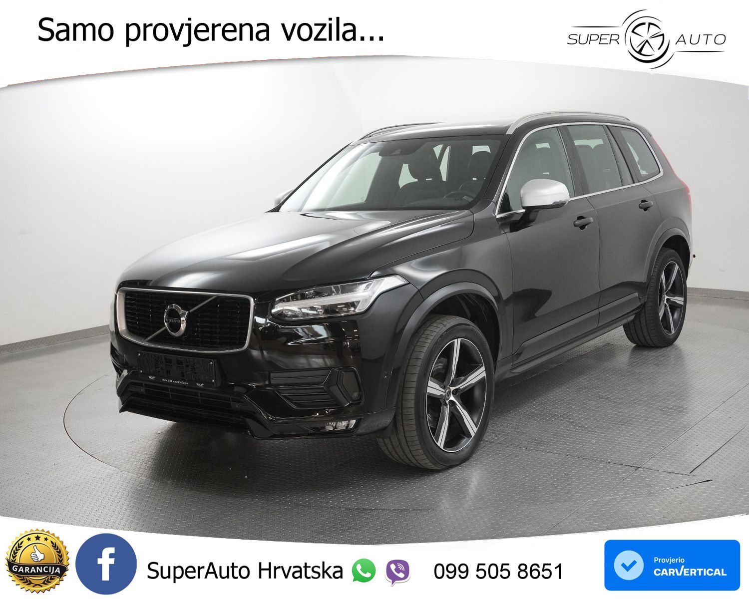 Volvo XC90 2.0 D5 AWD Aut. R Design 235 KS, 7-SJED+ACC+LED+KAM+GR SJED+VIRT