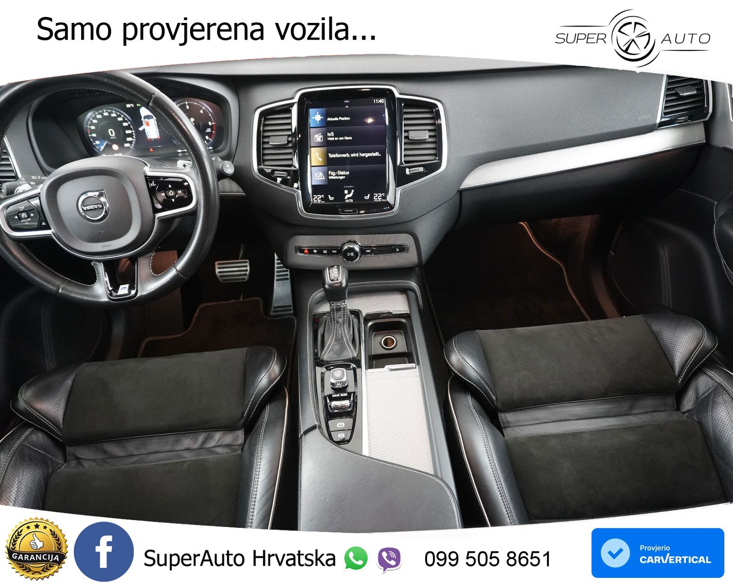 Volvo XC90 2.0 D5 AWD Aut. R Design 235 KS, 7-SJED+ACC+LED+KAM+GR SJED+VIRT