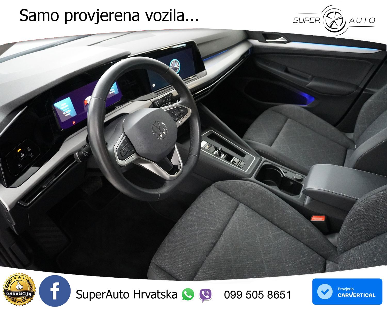 VW Golf 8 1.0 eTSI DSG Life 110 KS, ACC+LED+KAM+GR SJED+VIRT+ASIST