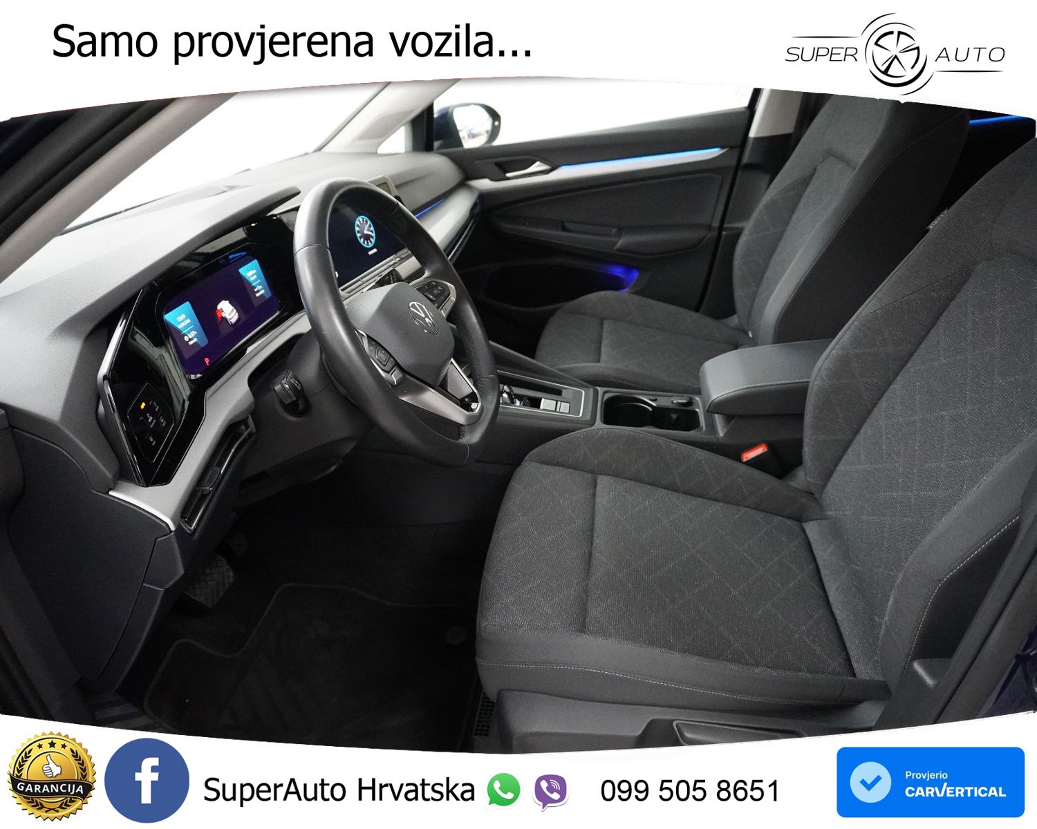 VW Golf 8 1.0 eTSI DSG Life 110 KS, ACC+LED+KAM+GR SJED+VIRT+ASIST