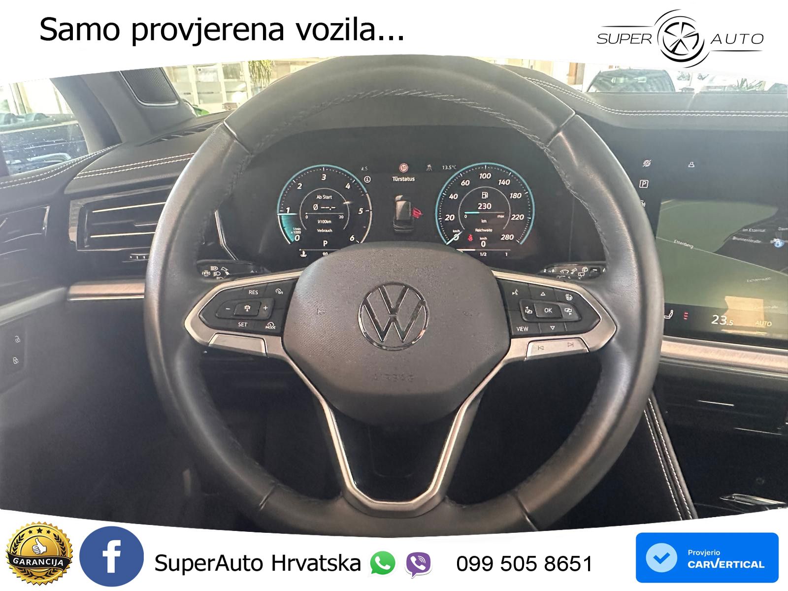 VW Touareg 3.0 TDI V6 4M Aut. 231 KS, ZRAČNI+MATRIX+ACC+GR SJED+KAM+PDC