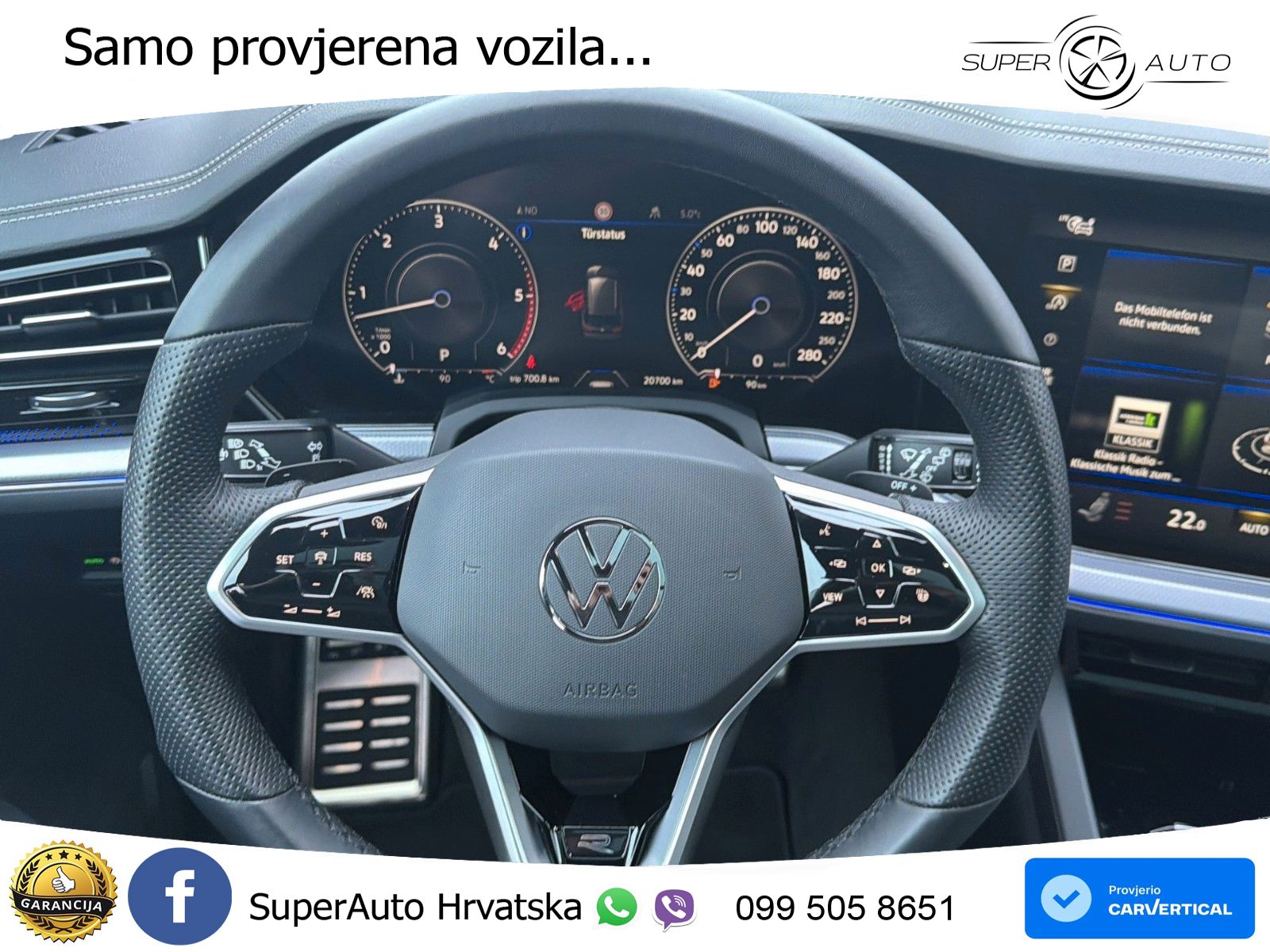 VW Touareg 3.0 TDI V6 4M Aut. R line 231 KS, ZRAČNI+ACC+GR SJED+360+PDC