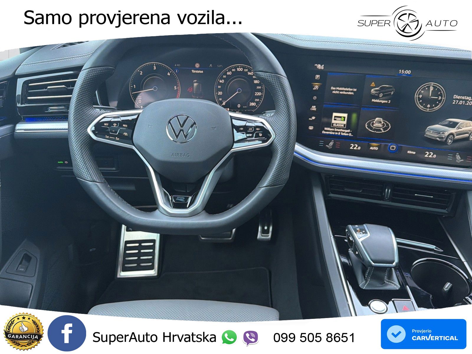 VW Touareg 3.0 TDI V6 4M Aut. R line 231 KS, ZRAČNI+ACC+GR SJED+360+PDC
