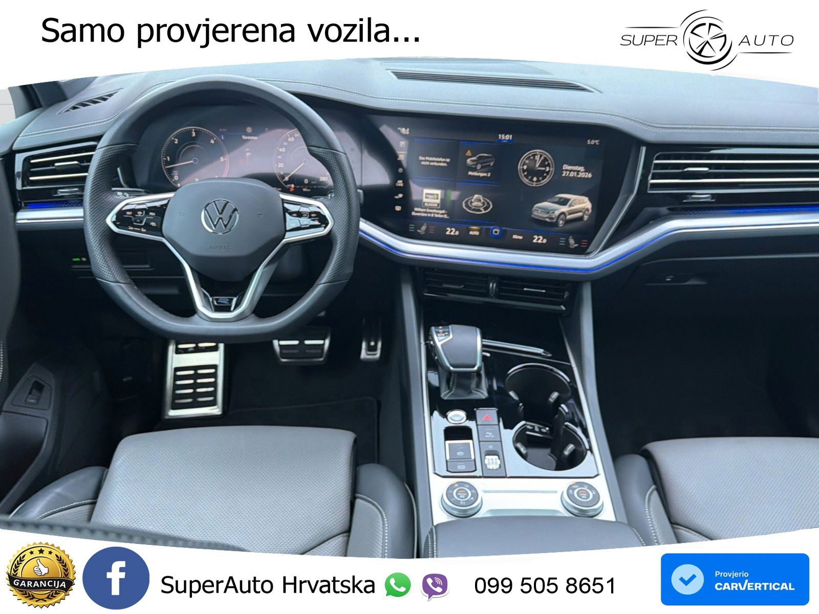 VW Touareg 3.0 TDI V6 4M Aut. R line 231 KS, ZRAČNI+ACC+GR SJED+360+PDC