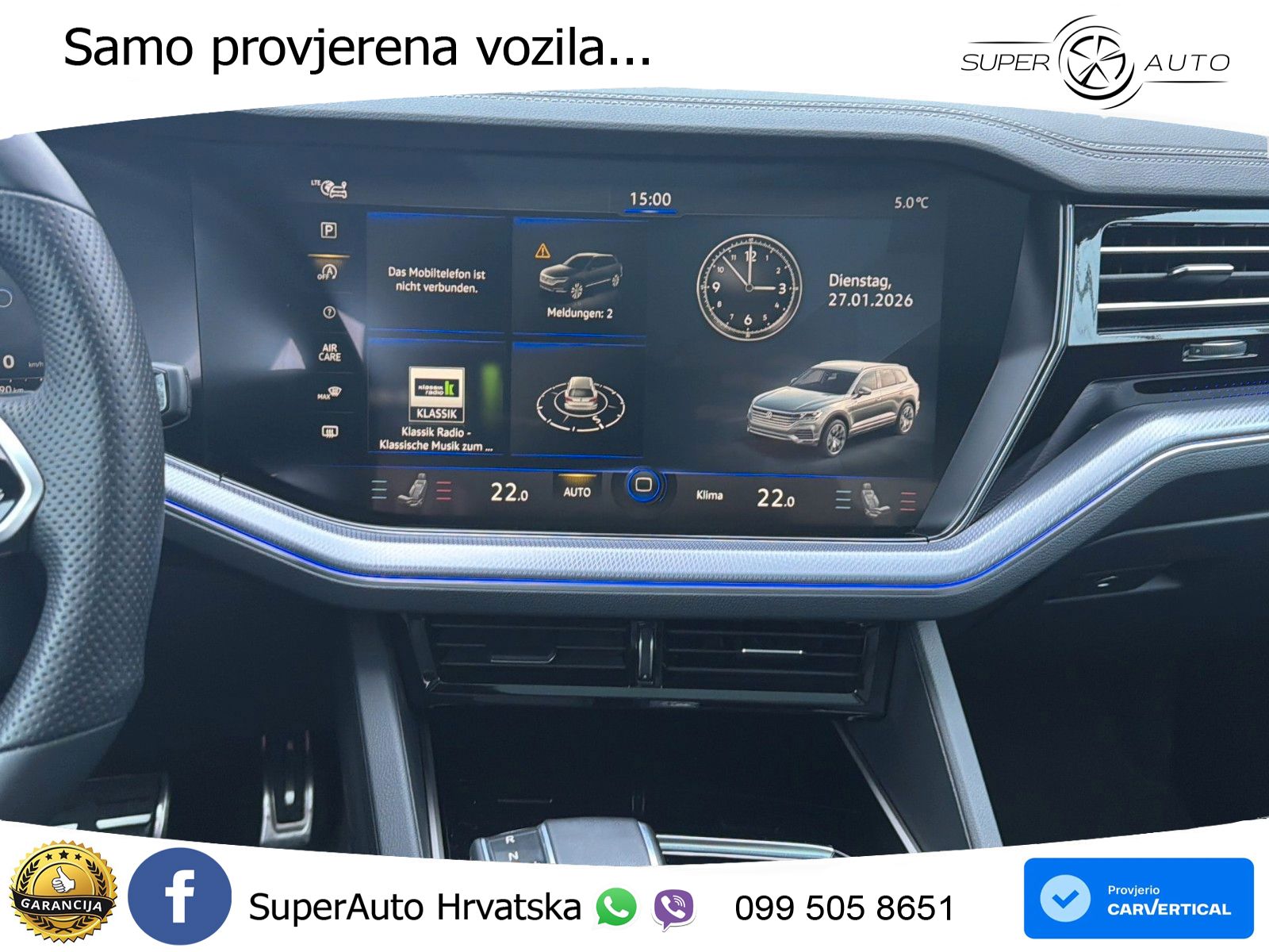 VW Touareg 3.0 TDI V6 4M Aut. R line 231 KS, ZRAČNI+ACC+GR SJED+360+PDC