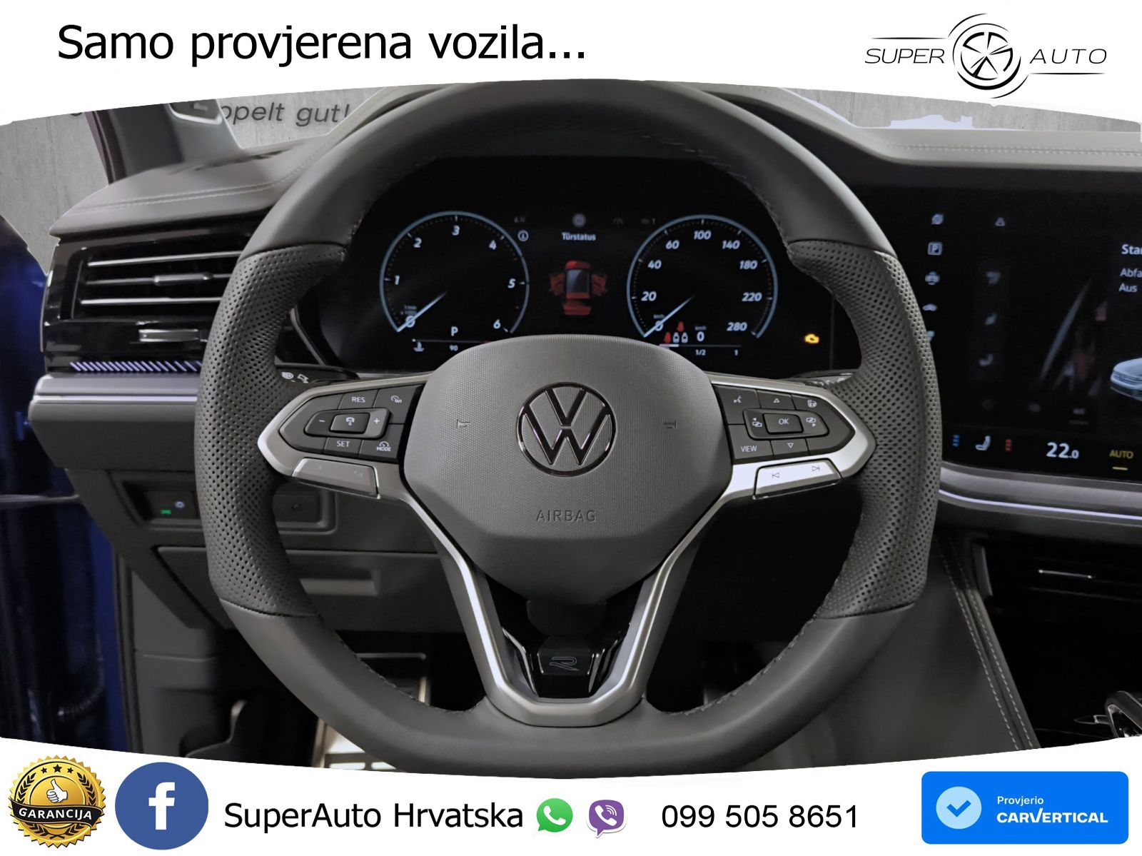 VW Touareg 3.0 TDI 4M Aut. R-Line 286 KS, PANO+ZRAČ+360+GR SJED+HEAD+ACC+KEY