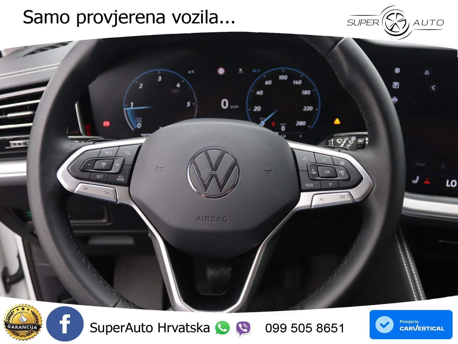 VW Touareg 3.0 TDI V6 4M Aut. 231 KS, ZRAČNI+LED+ACC+GR SJED+KAM+PDC