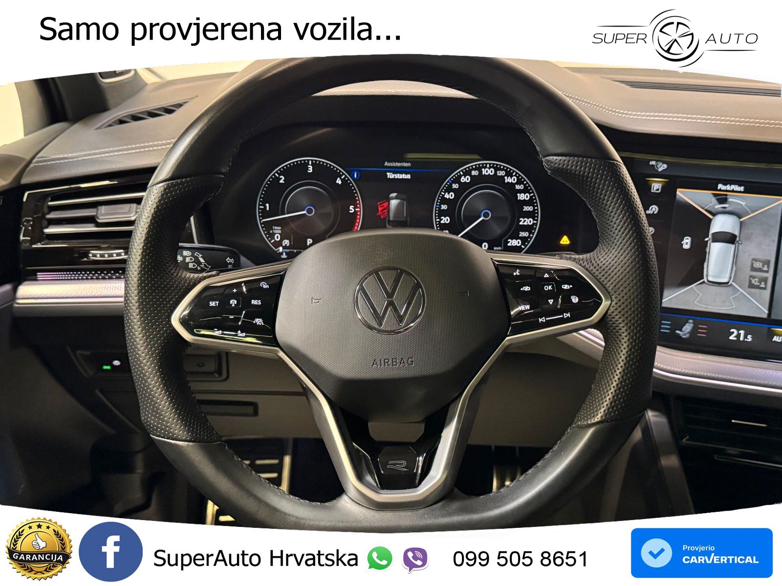 VW Touareg 3.0 TDI V6 4M Aut. R line 231 KS, ZRAČNI+MATRIX+ACC+4xGR SJED+360+PDC