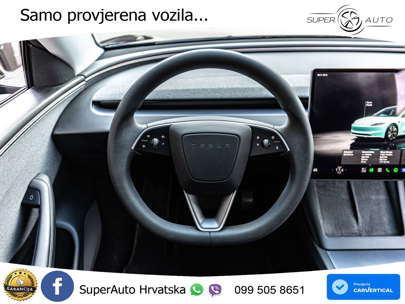 Tesla Model 3 Highland Premium 283 KS, PANO+360+ACC+GR SJED+VIRT+LANE